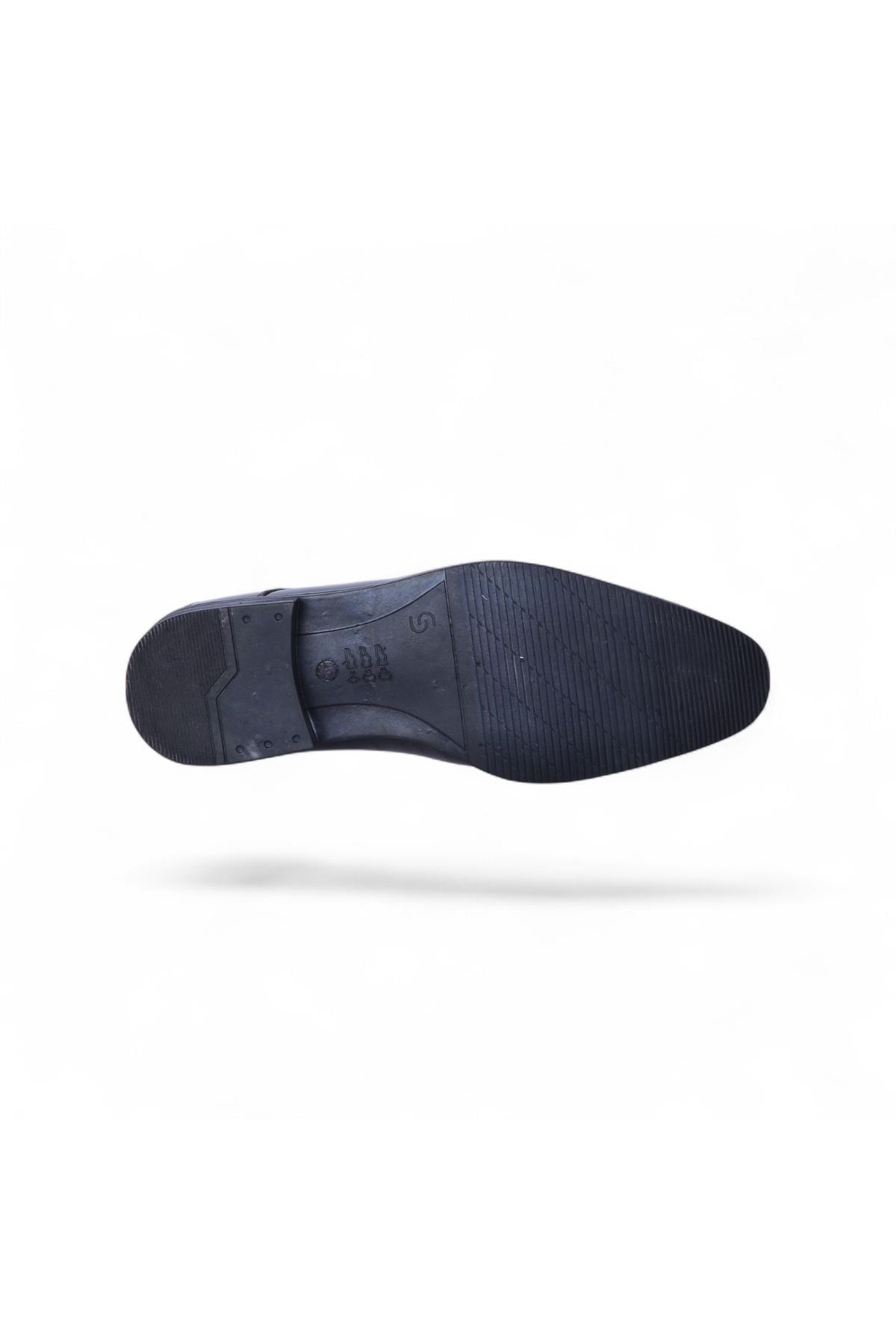 426 Siyah Rugan Kauçuk %Deri Erkek Klasik Ayakkabı - Görsel 5