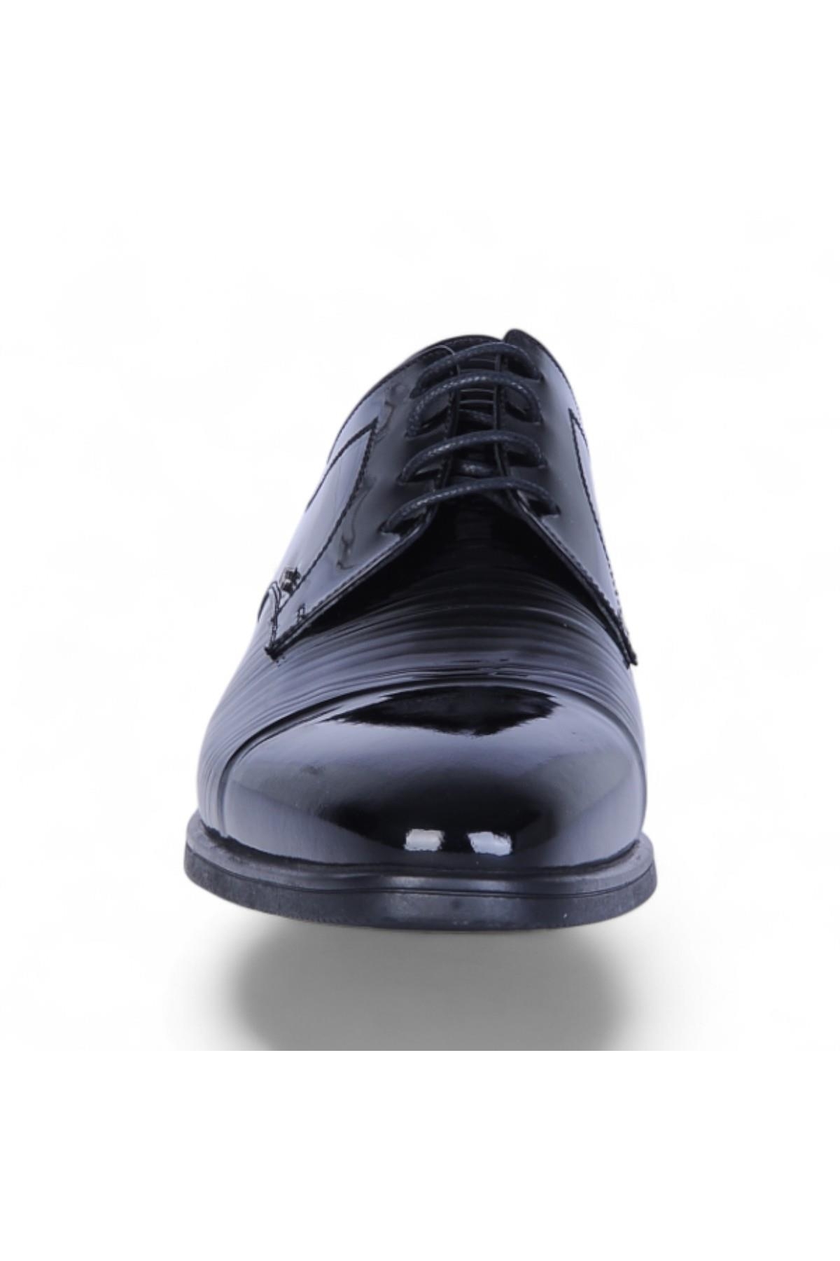 526 Siyah Rugan Kauçuk %Deri Erkek Klasik Ayakkabı - Görsel 4
