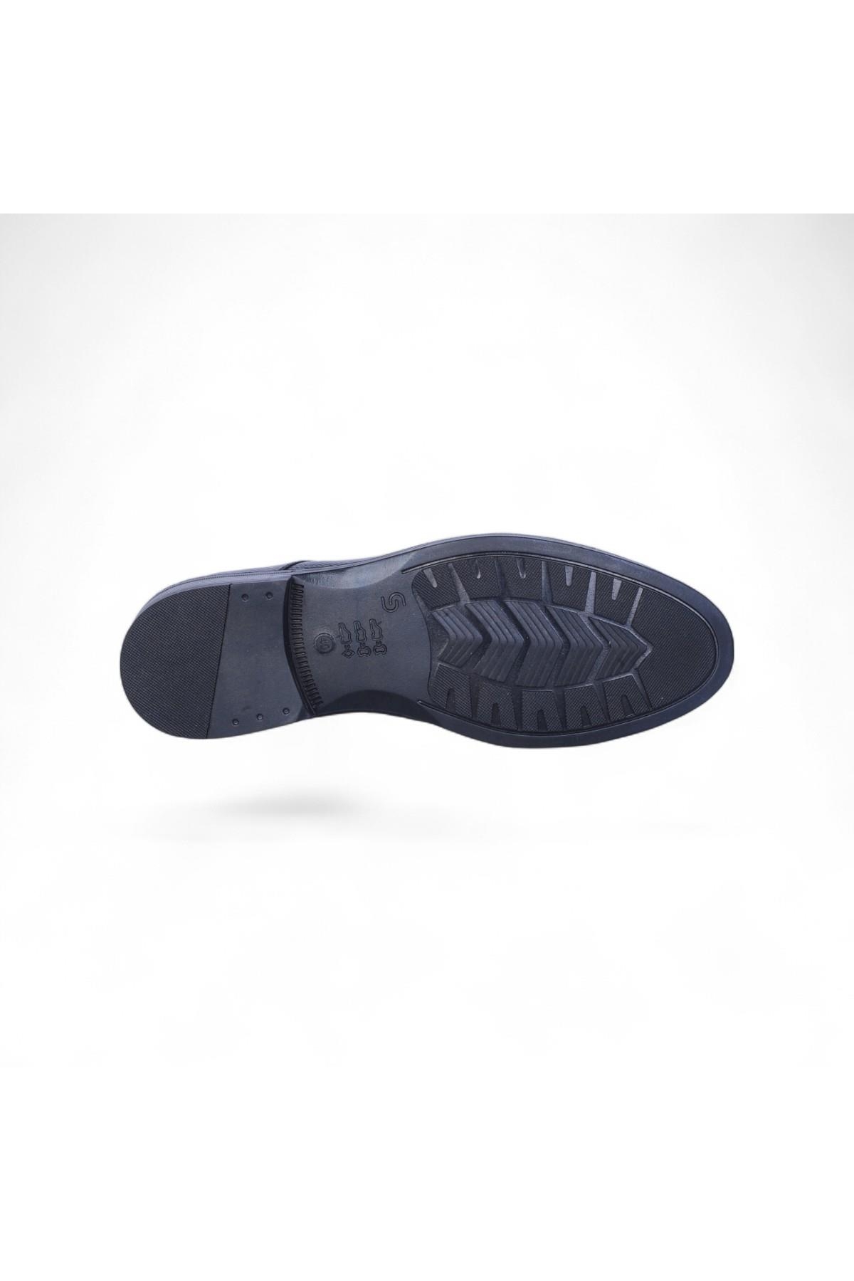 321 Siyah Zigana Kauçuk %Deri Erkek Klasik Ayakkabı - Görsel 5