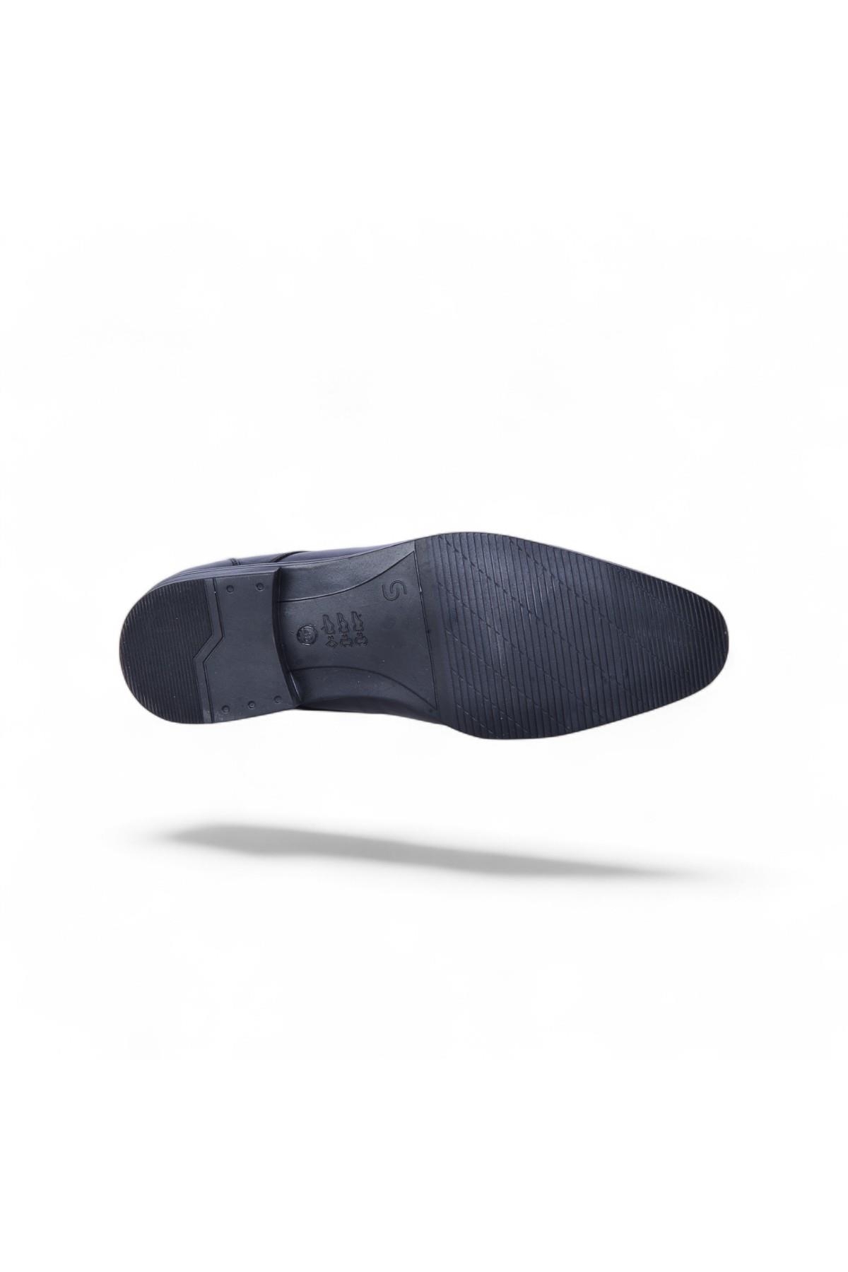 580 Siyah Antik Kauçuk %Deri Erkek Klasik Ayakkabı - Görsel 5