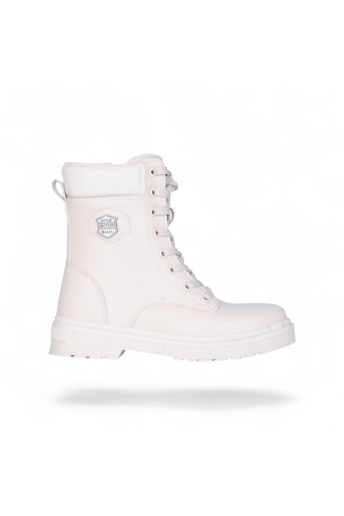 Skuaıter 24070 Plct Bej Kadın Düz Bot - Görsel 3