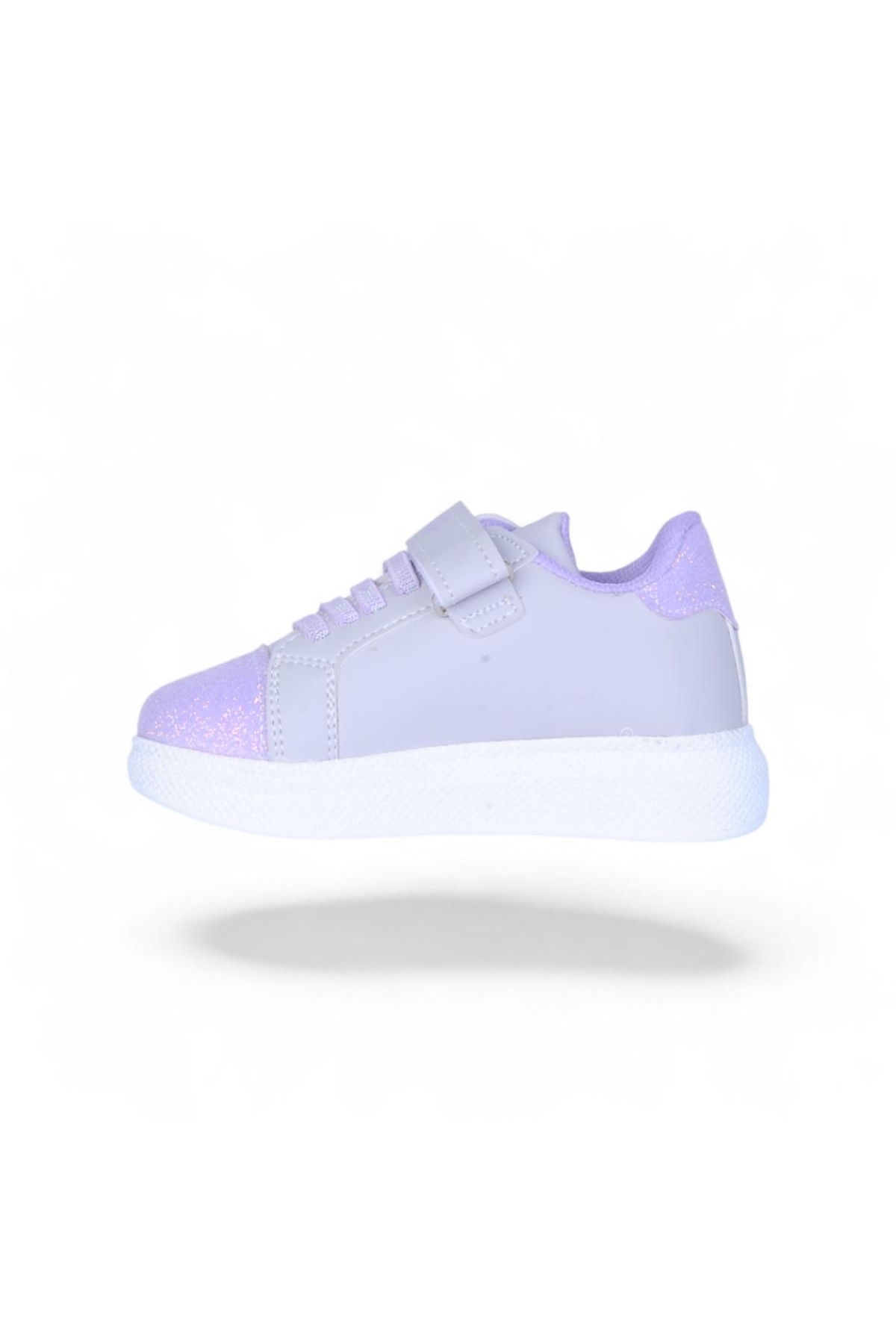4120 Gri-Lila Kız Çocuk Sneaker Spor Ayakkabı - Görsel 4