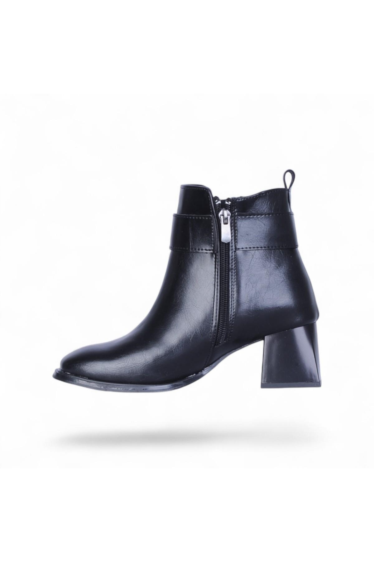 S15 Cilt Siyah 7Cm Kadın Topuklu Bot - Görsel 4
