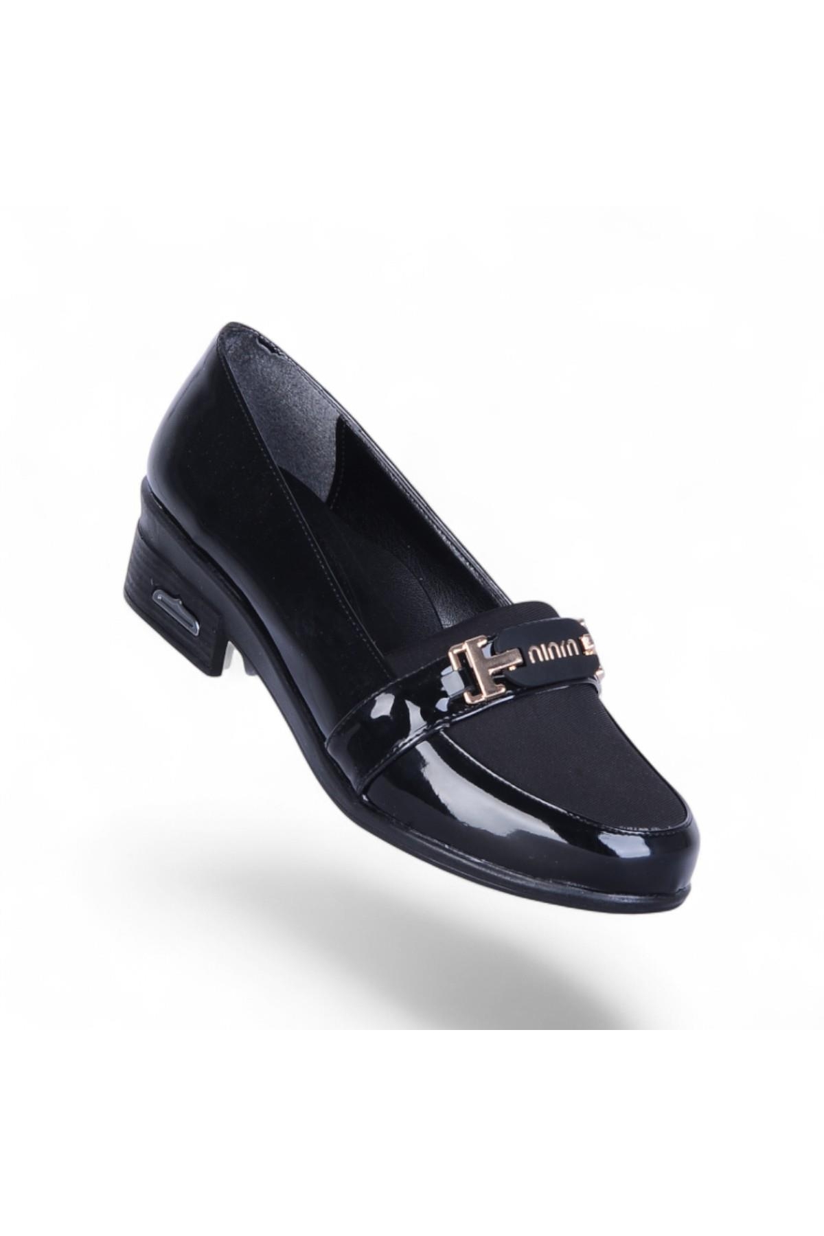 Esrc-606 Siyah Kadın 3Cm Topuklu Ayakkabı - Görsel 2