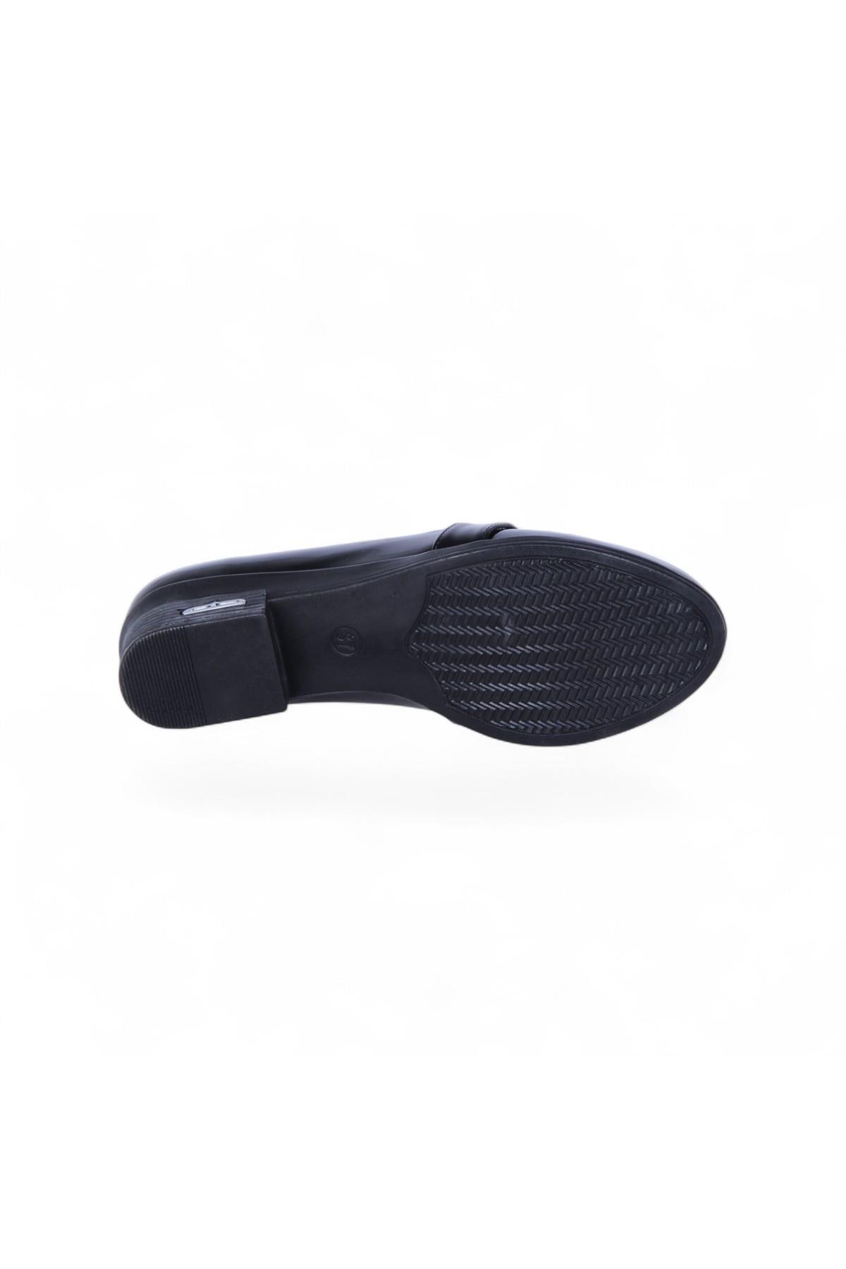 Esrc-606 Siyah Kadın 3Cm Topuklu Ayakkabı - Görsel 5