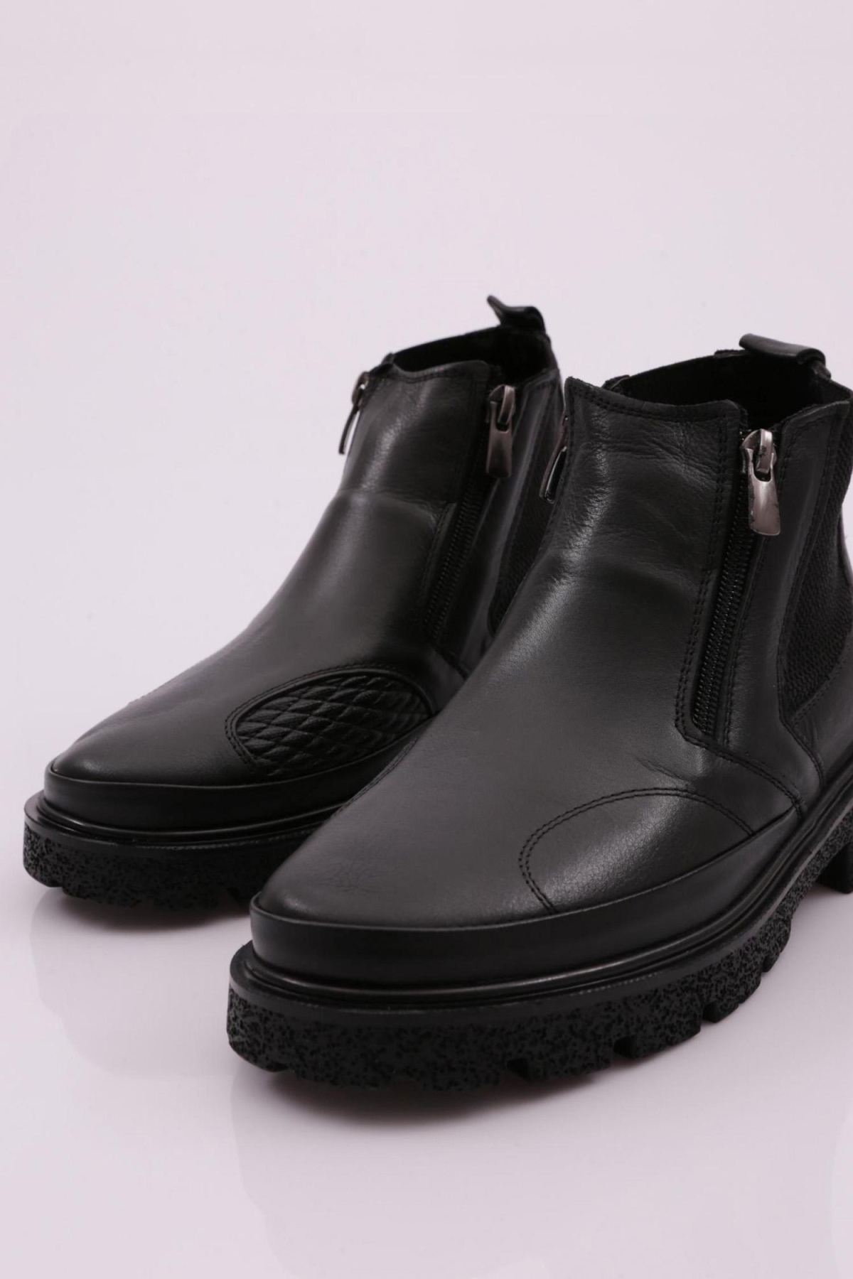 20300 Kadin Lastik Detayli Fermuarli Bot - Görsel 5