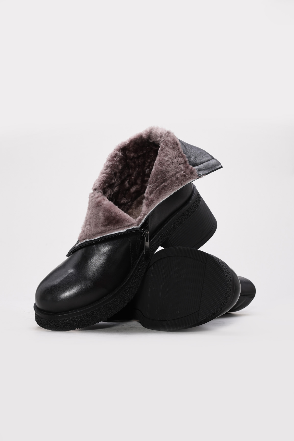 Hakiki Deri Kürklü Kadın Klasik Bot 262KZA3506 - Görsel 4
