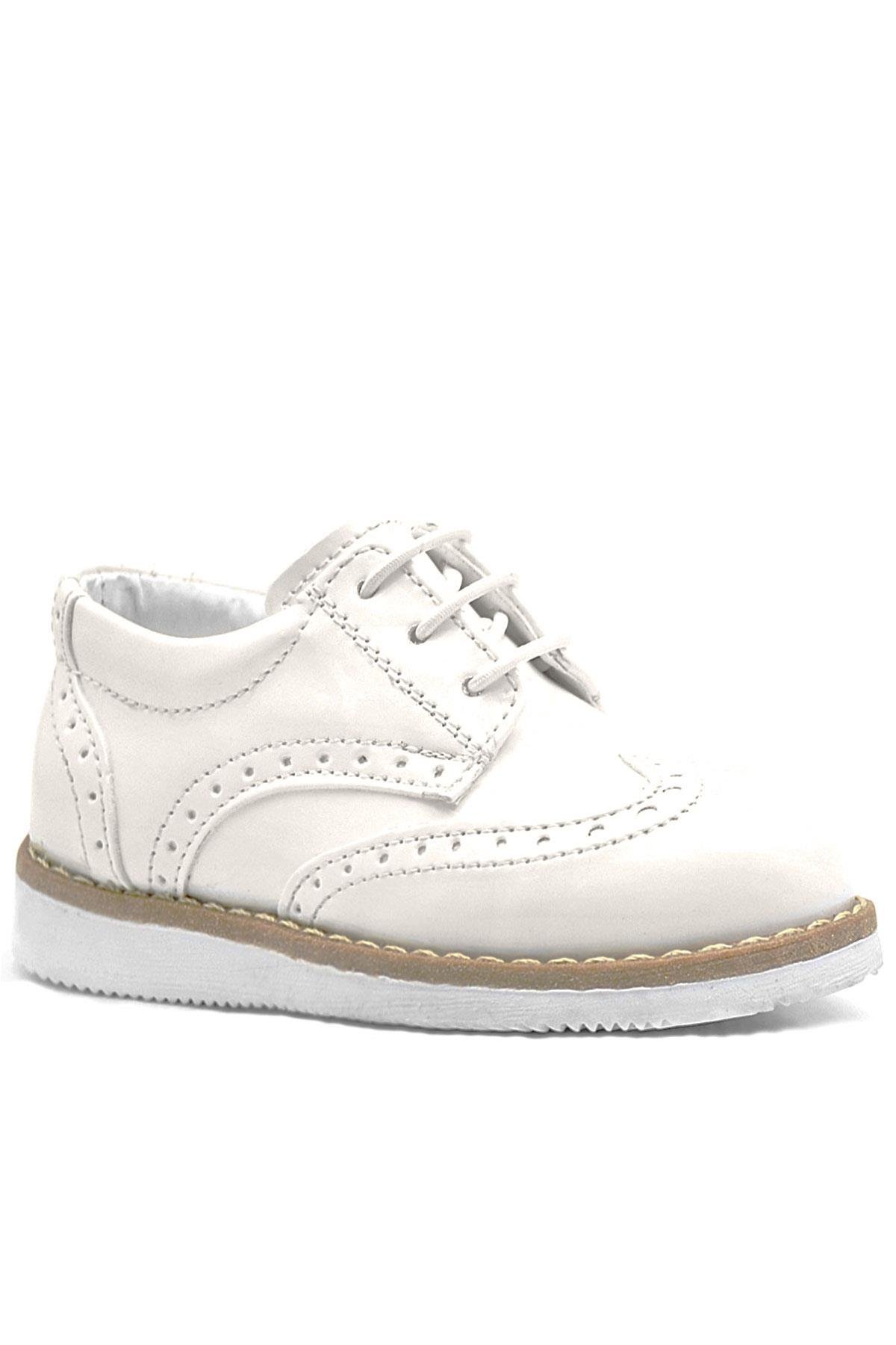 Krem Rugan Bağcıklı Erkek Bebek Klasik Ayakkabı - Görsel 2