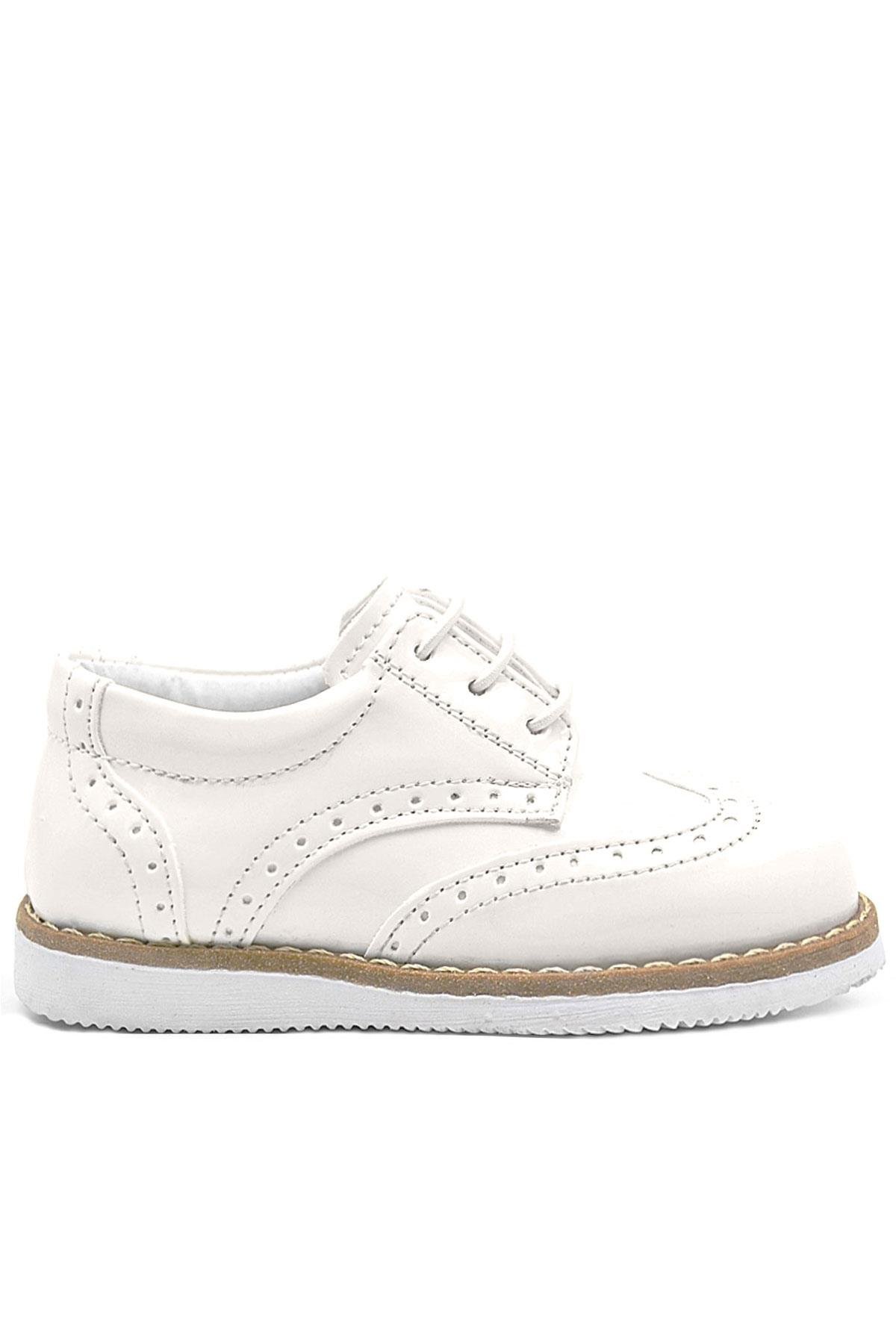 Krem Rugan Bağcıklı Erkek Bebek Klasik Ayakkabı - Görsel 3