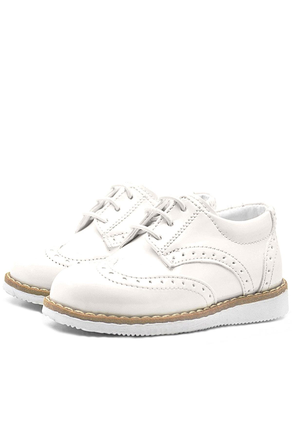 Krem Rugan Bağcıklı Erkek Bebek Klasik Ayakkabı - Görsel 4