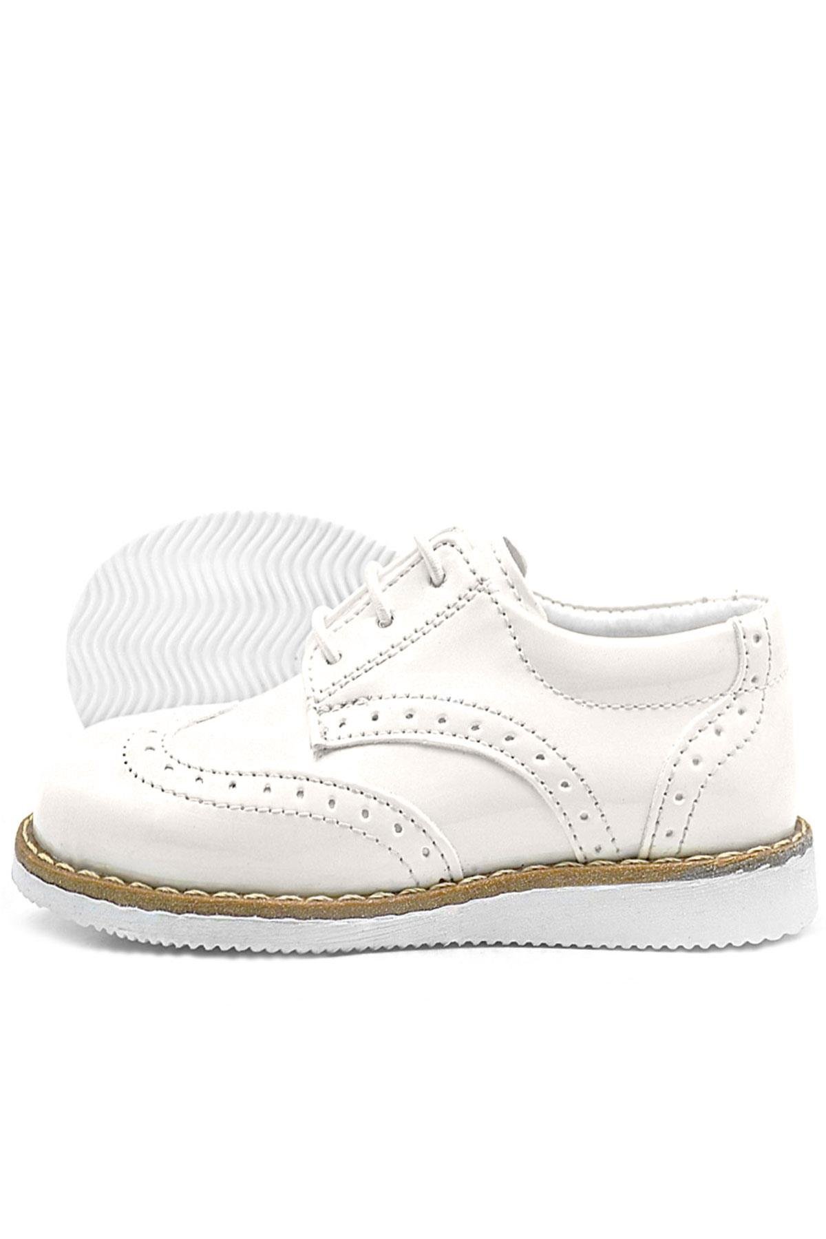 Krem Rugan Bağcıklı Erkek Bebek Klasik Ayakkabı - Görsel 5