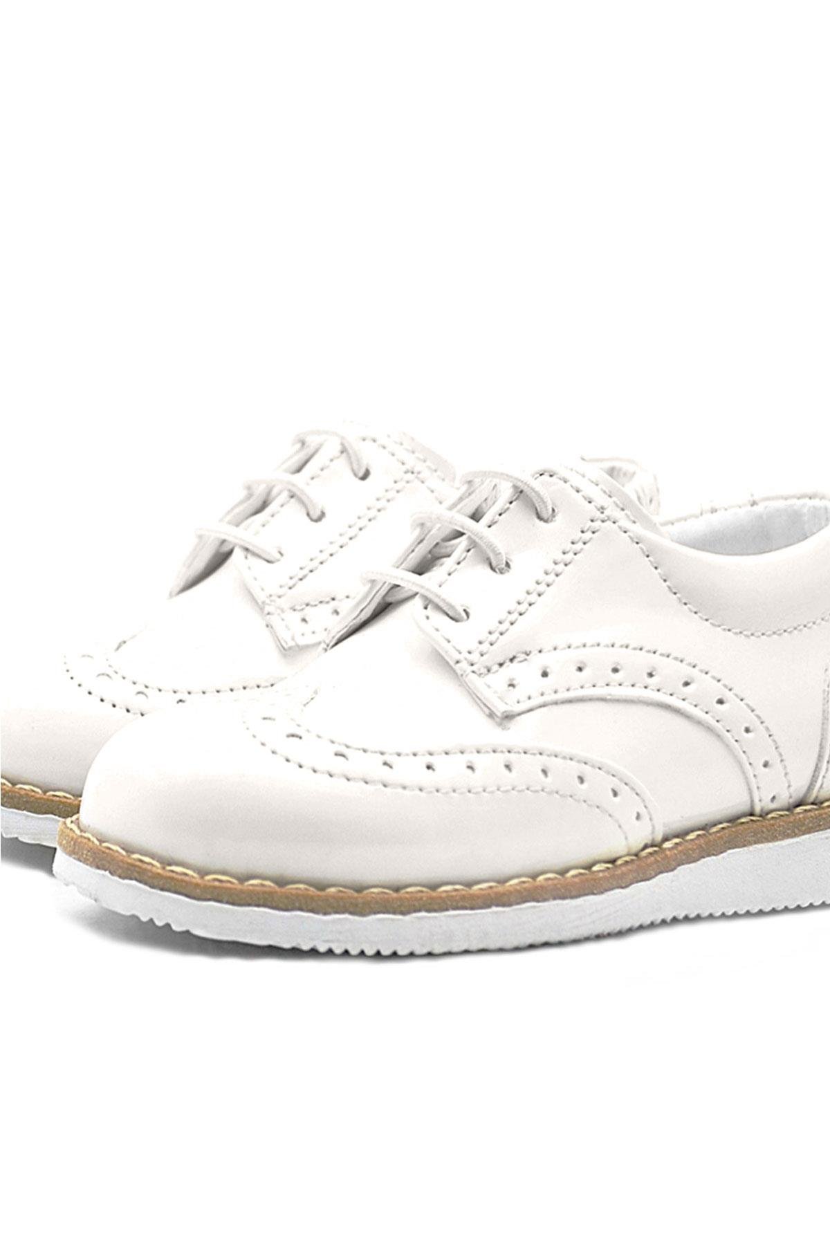 Krem Rugan Bağcıklı Erkek Bebek Klasik Ayakkabı - Görsel 6