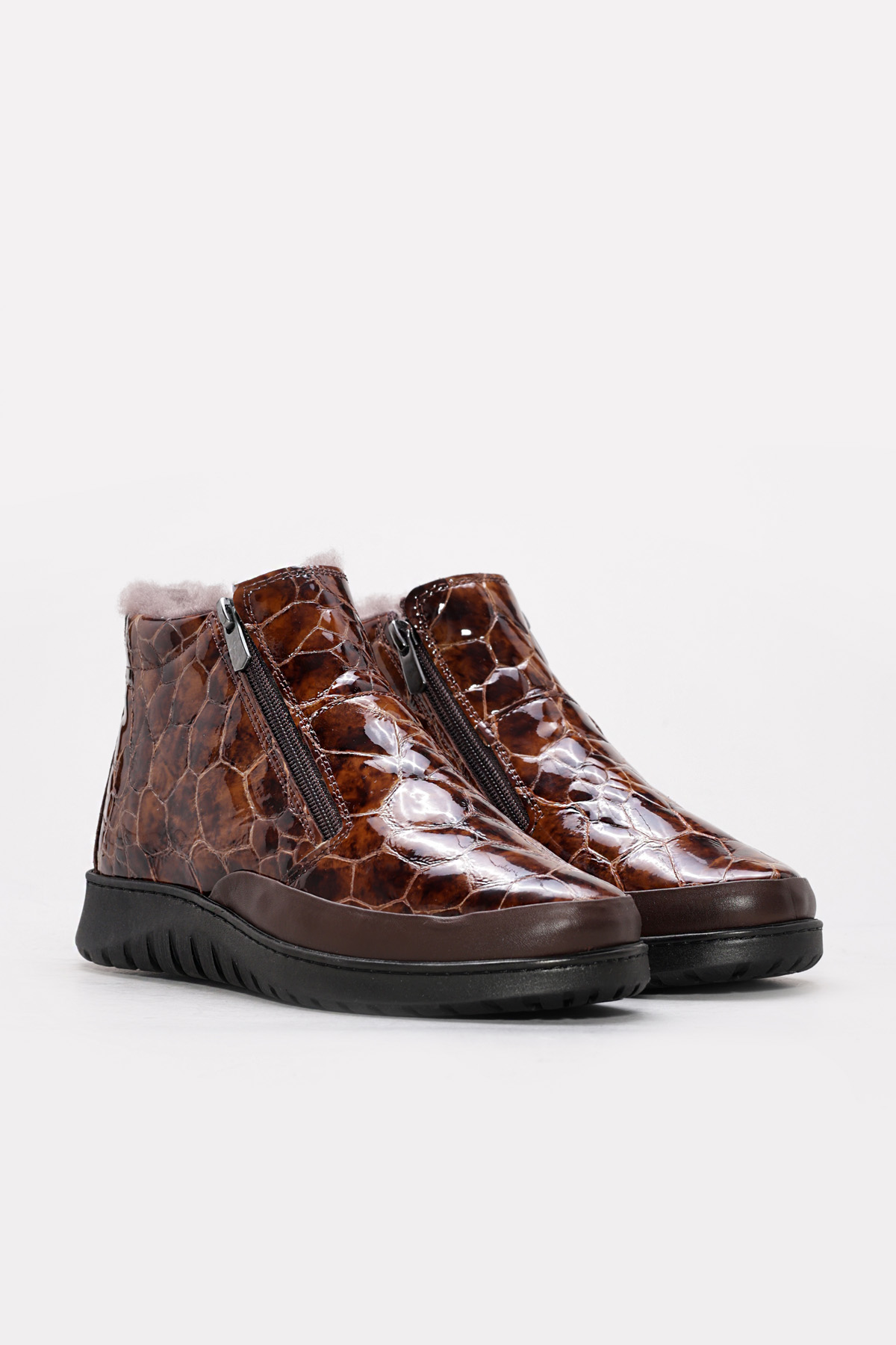 Hakiki Deri Kürklü Kadın Kısa Topuklu Bot 972KZA7560 - Görsel 5