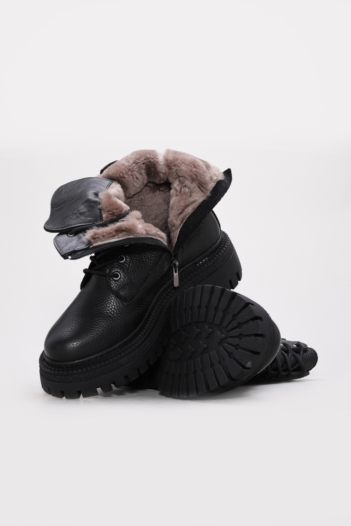 Hakiki Deri Kürklü Kadın Klasik Bot 657KZA2512 - Görsel 4