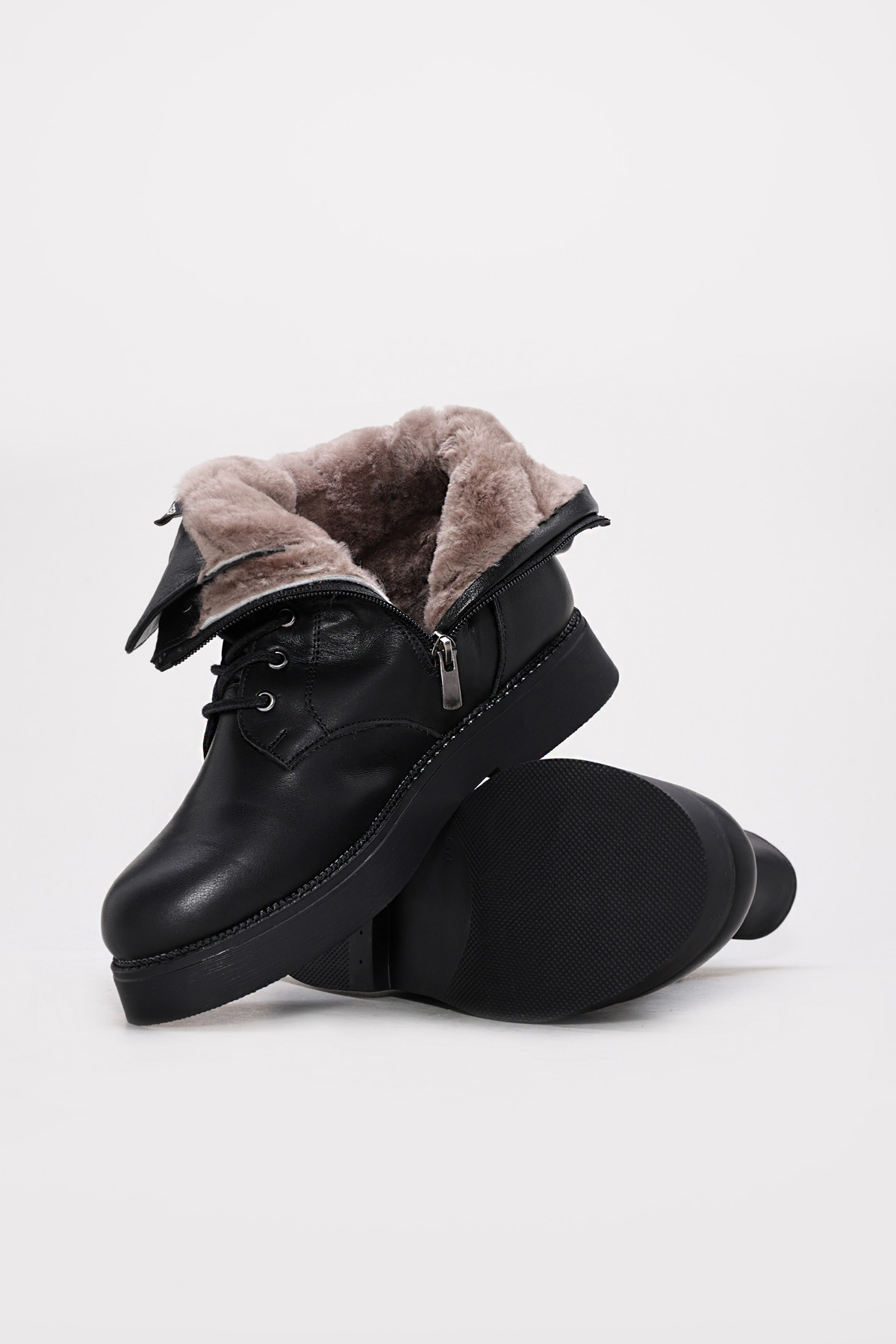 Hakiki Deri Kürklü Kadın Klasik Bot 657KZA2506 - Görsel 4