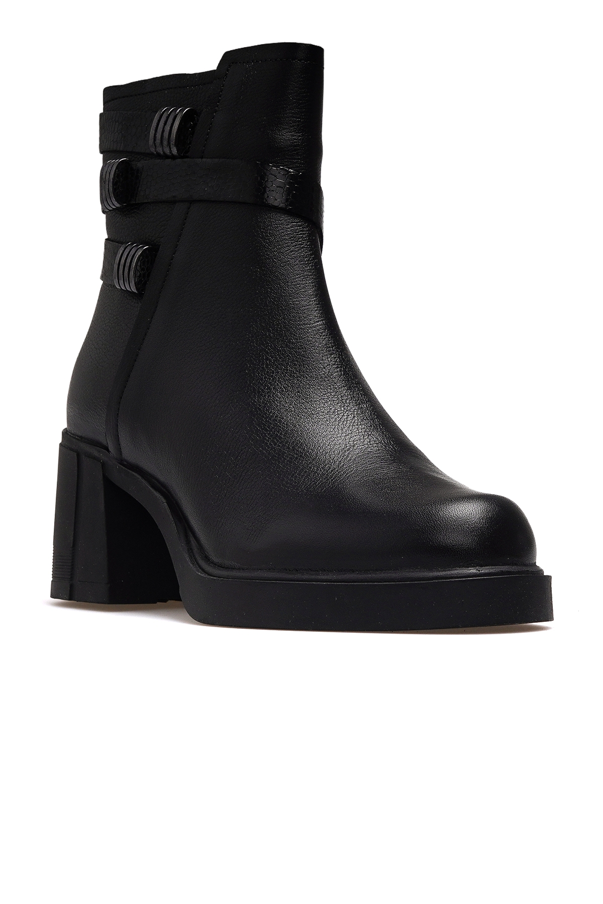 Kadın Hakiki Deri Topuklu Günlük Bot 25k 2553102k Z Siyah - Görsel 5