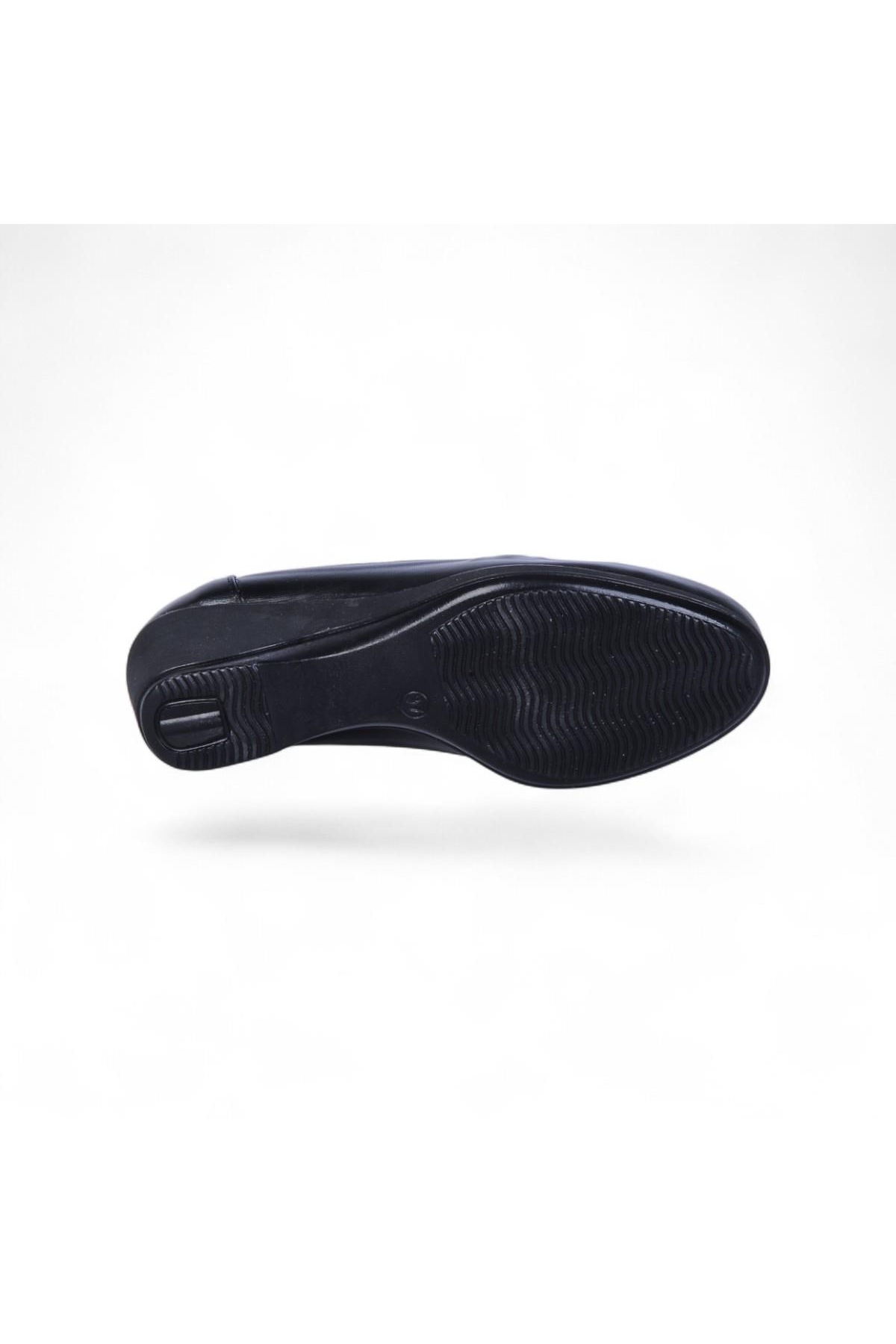 Vollex Vl2 Siyah 7Cm Kadın Dolgu Topuklu Ayakkabı - Görsel 5