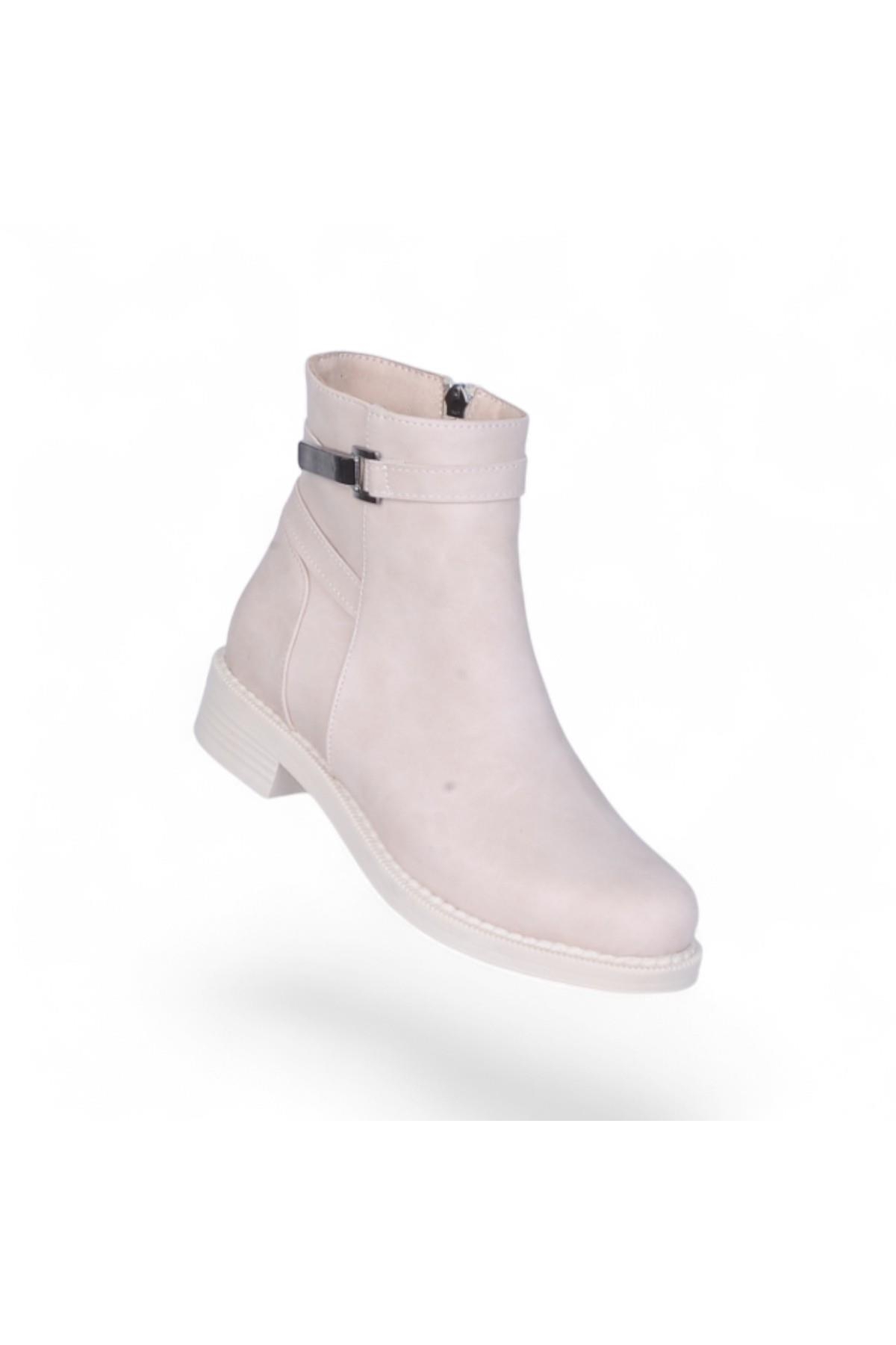 A5 Nubuk Kadın Düz Bot - Görsel 2