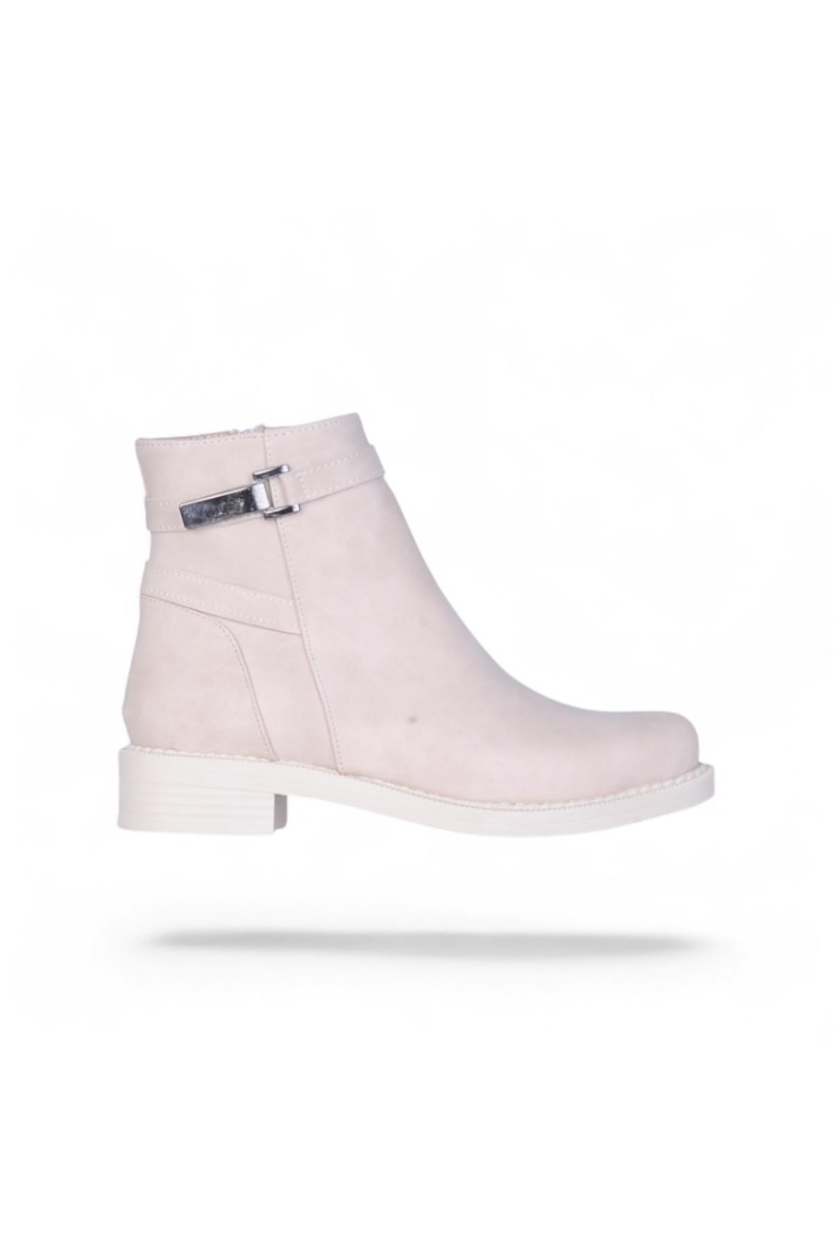 A5 Nubuk Kadın Düz Bot - Görsel 3