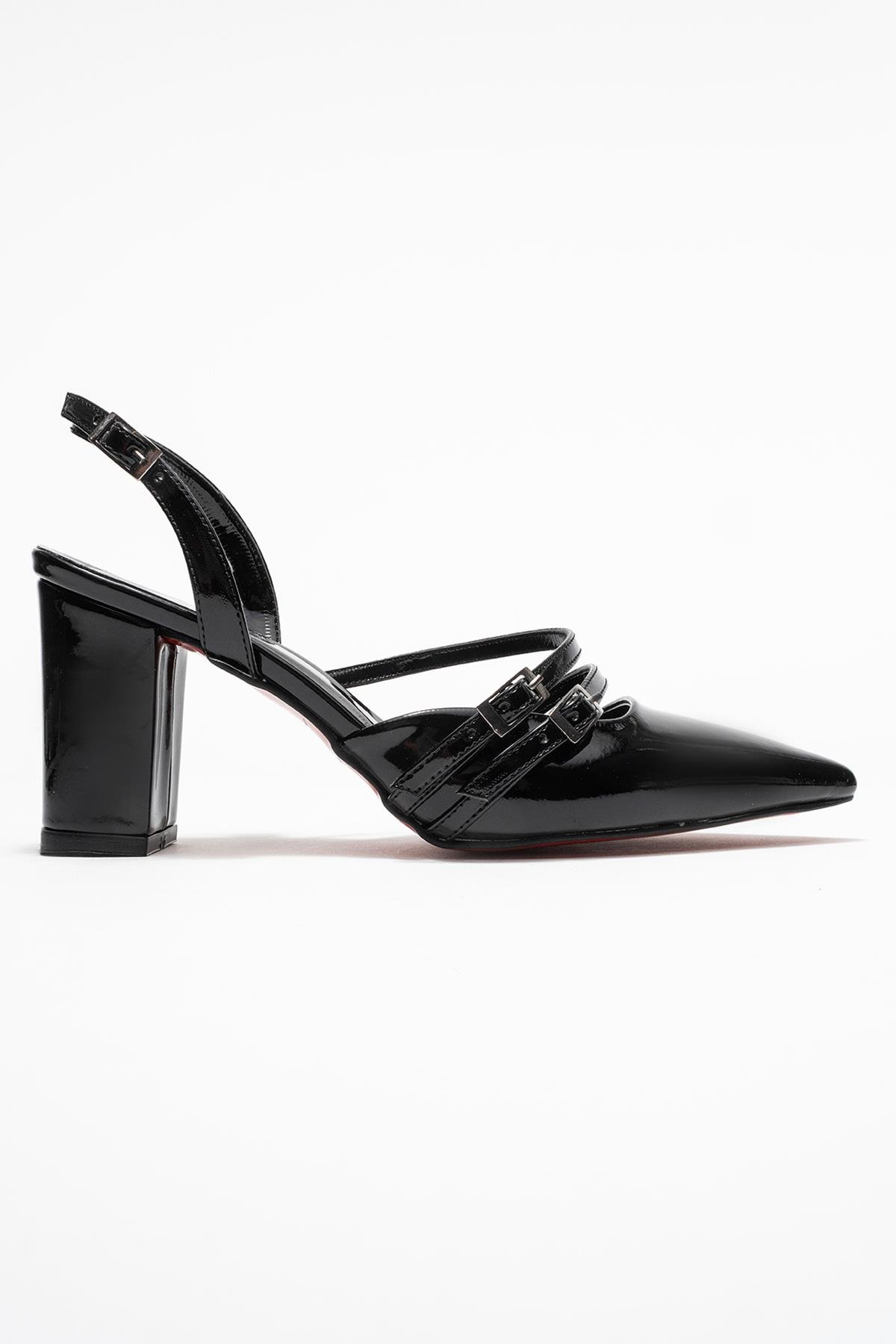 Kadın 2 Biyeli Arkası Açık Topuklu SİYAH RUGAN - Görsel 3