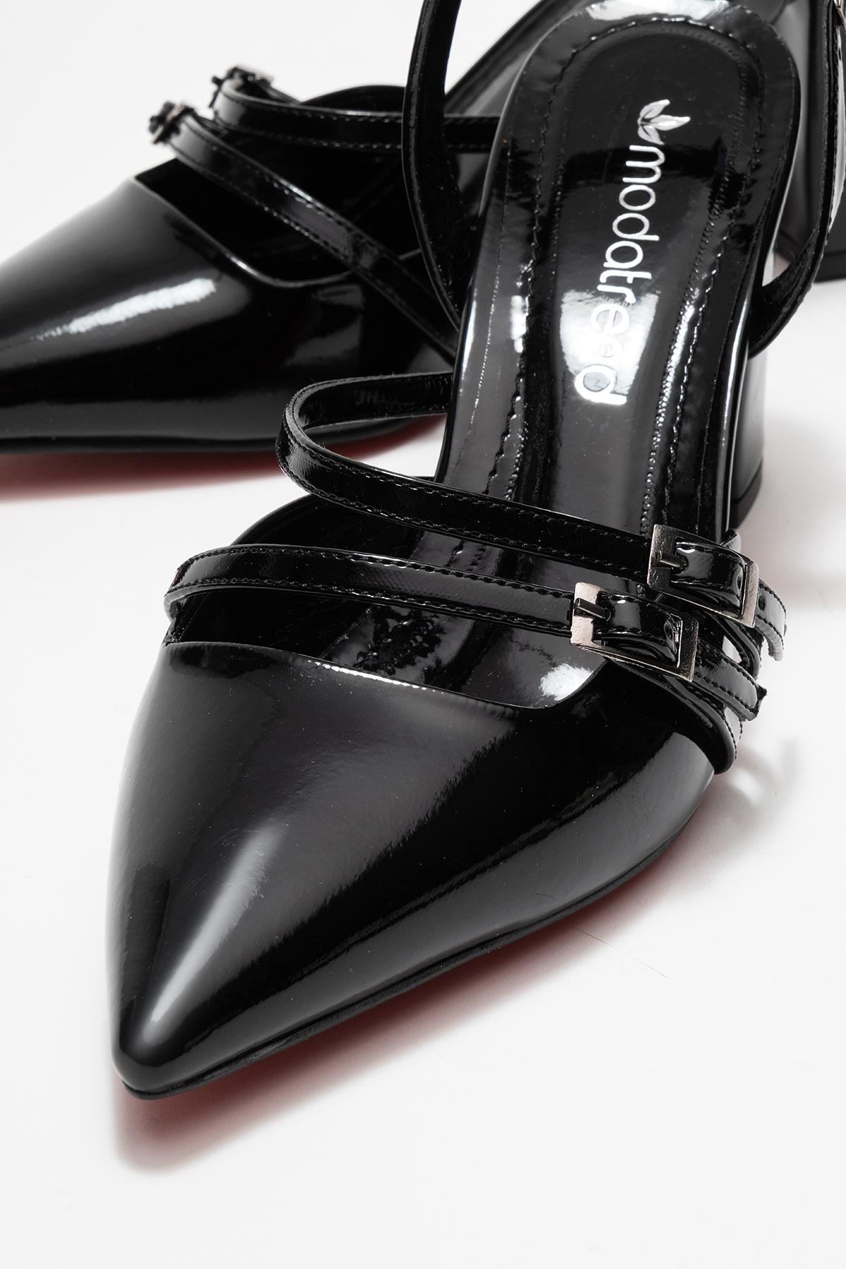 Kadın 2 Biyeli Arkası Açık Topuklu SİYAH RUGAN - Görsel 4