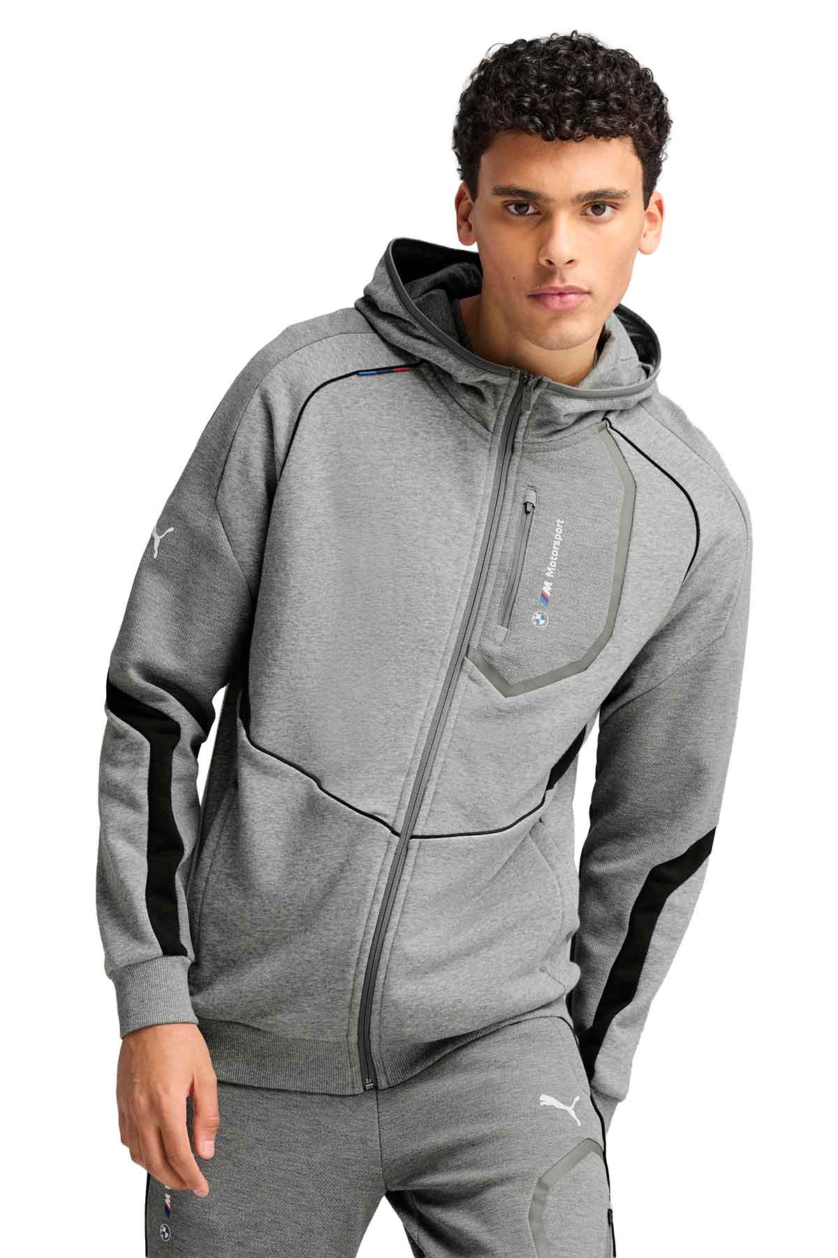 BMW MMS HOODED SWEAT JAC Gri Erkek Fermuarlı Sweatshirt Fiyatları