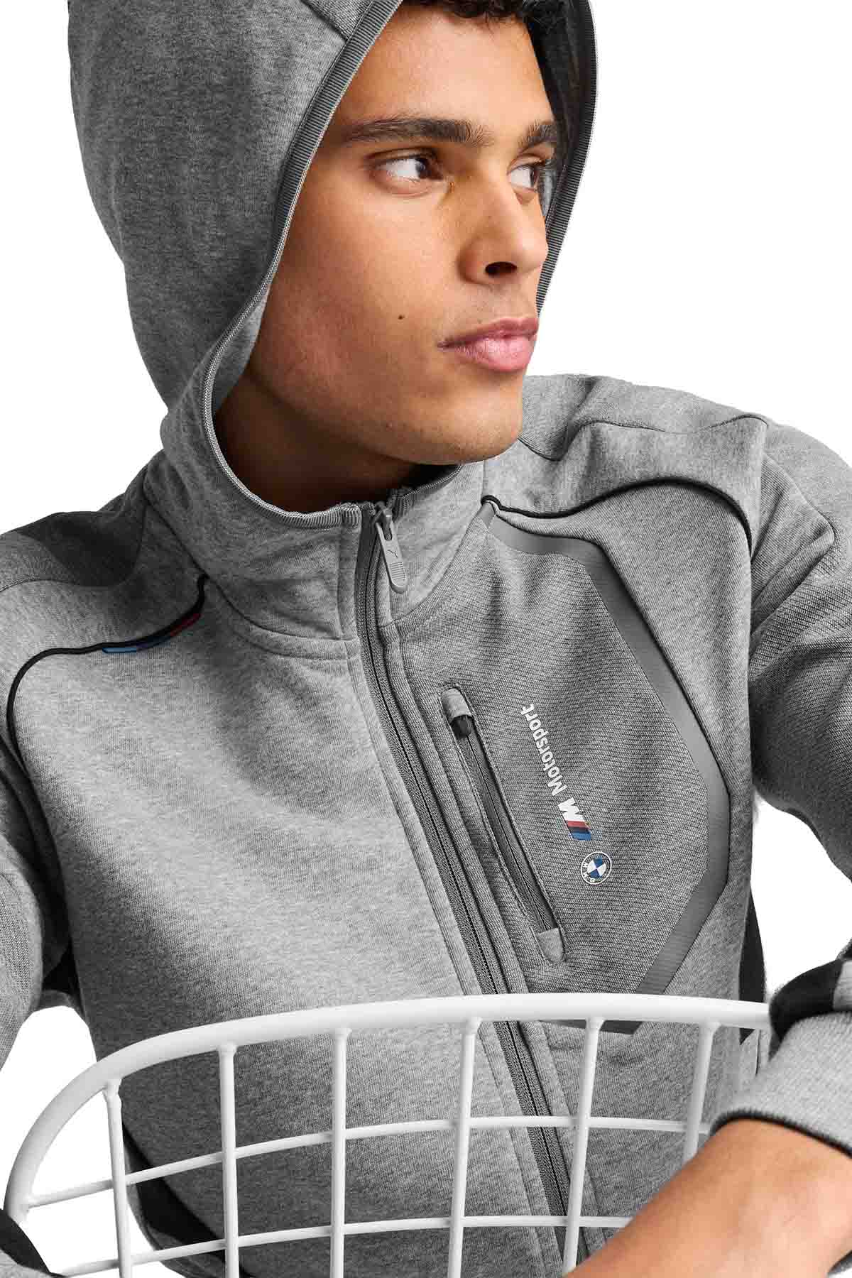 BMW MMS HOODED SWEAT JAC Gri Erkek Fermuarlı Sweatshirt Fiyatları