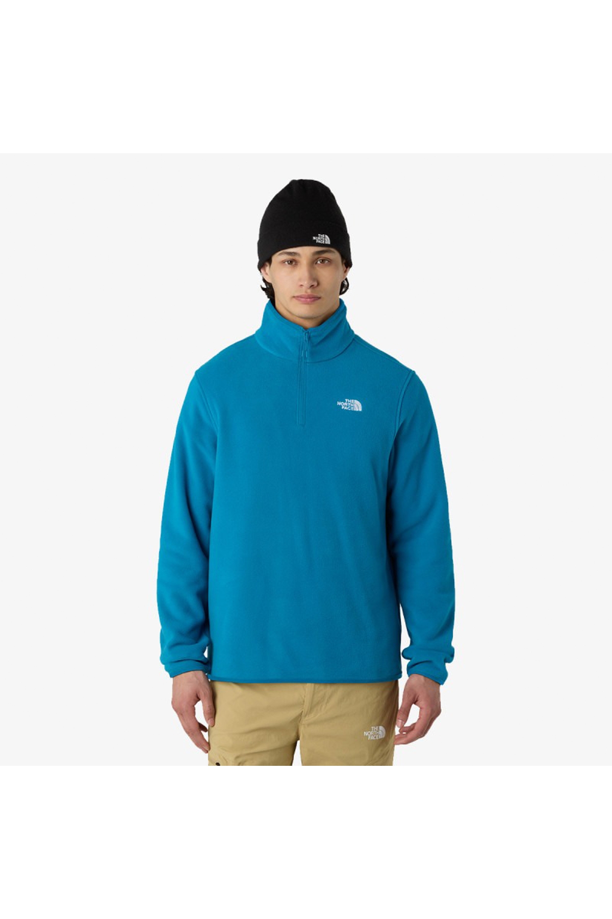 The North FaceGlacier Fleece Erkek Mavi Dik Yaka Sweatshirt
