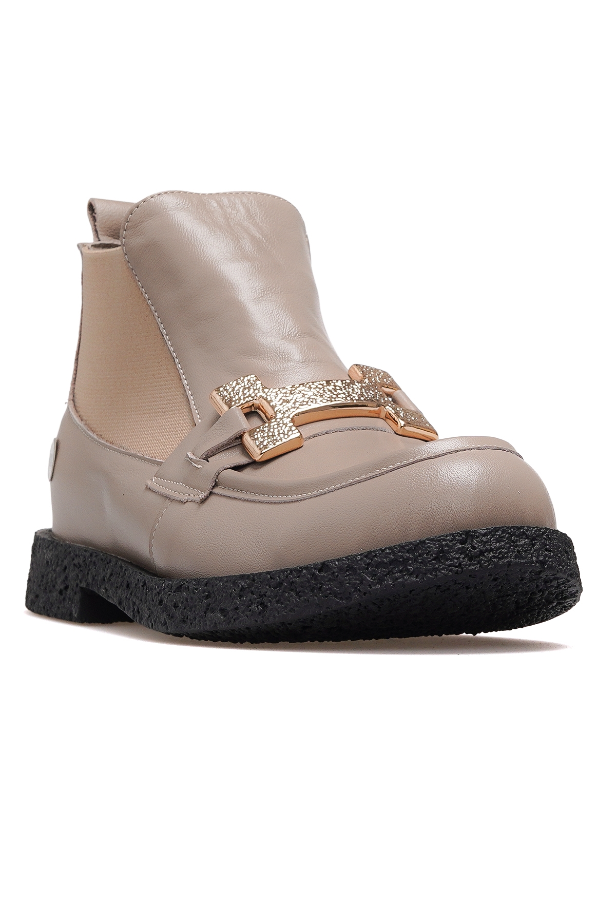 Kadın Hakiki Deri Loafer Günlük Bot 25k D25kb-1940 Z Vizon - Görsel 5