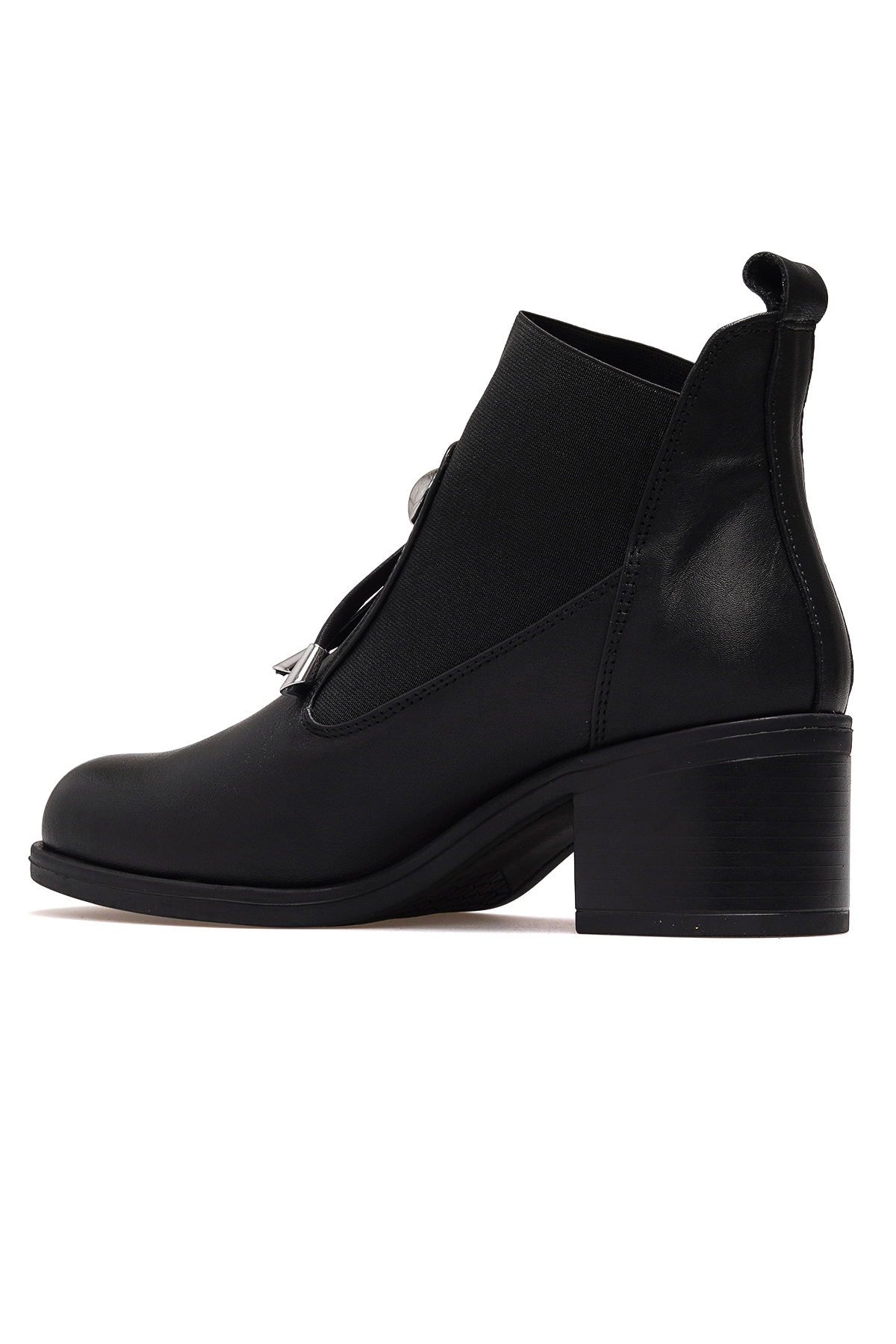 Kadın Hakiki Deri Topuklu Günlük Bot 25k D25kb-1805 Z Siyah - Görsel 4