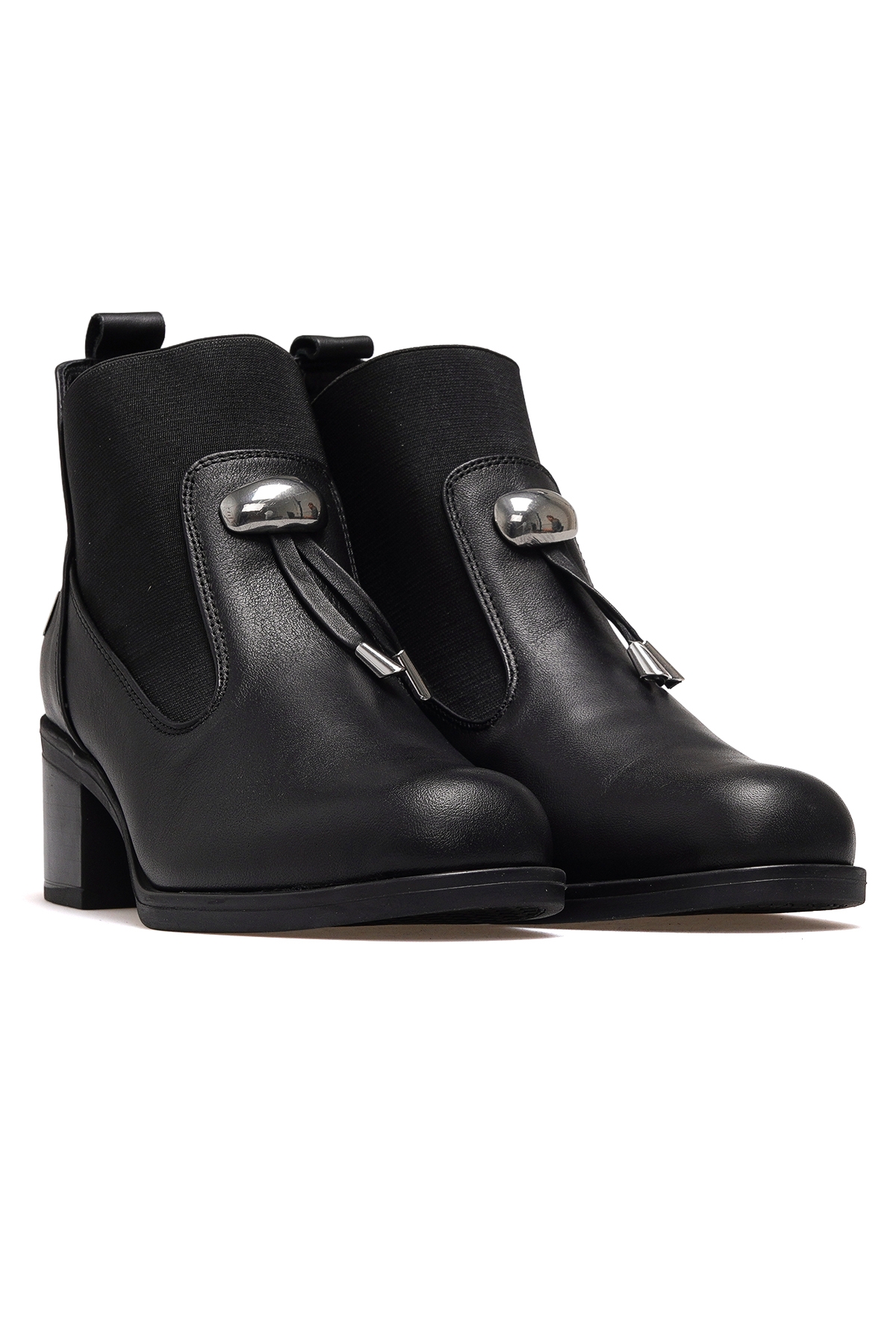 Kadın Hakiki Deri Topuklu Günlük Bot 25k D25kb-1805 Z Siyah - Görsel 6