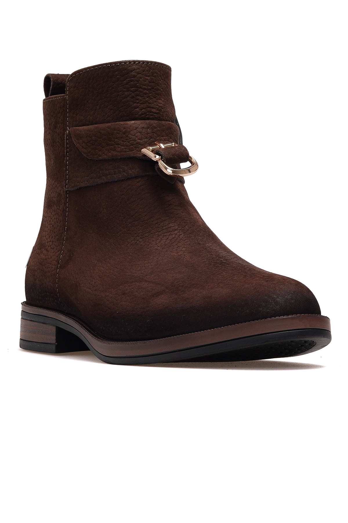 Kadın Hakiki Deri Casual Günlük Bot 25k D25kb-8305 Z Kahve Nubuk - Görsel 5