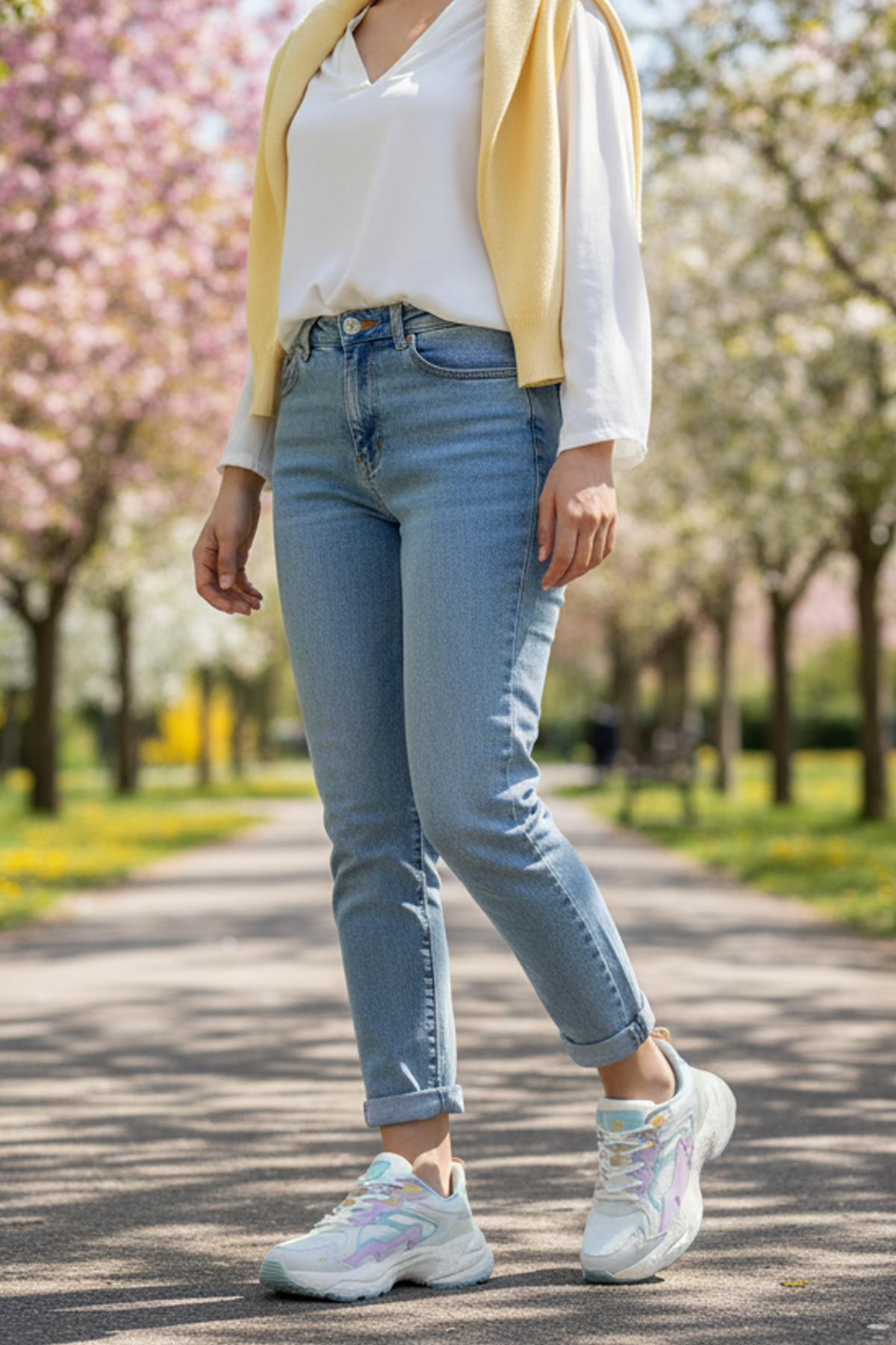 FANTO 5PR KIRIK BEYAZ Kadın Sneaker - Görsel 3