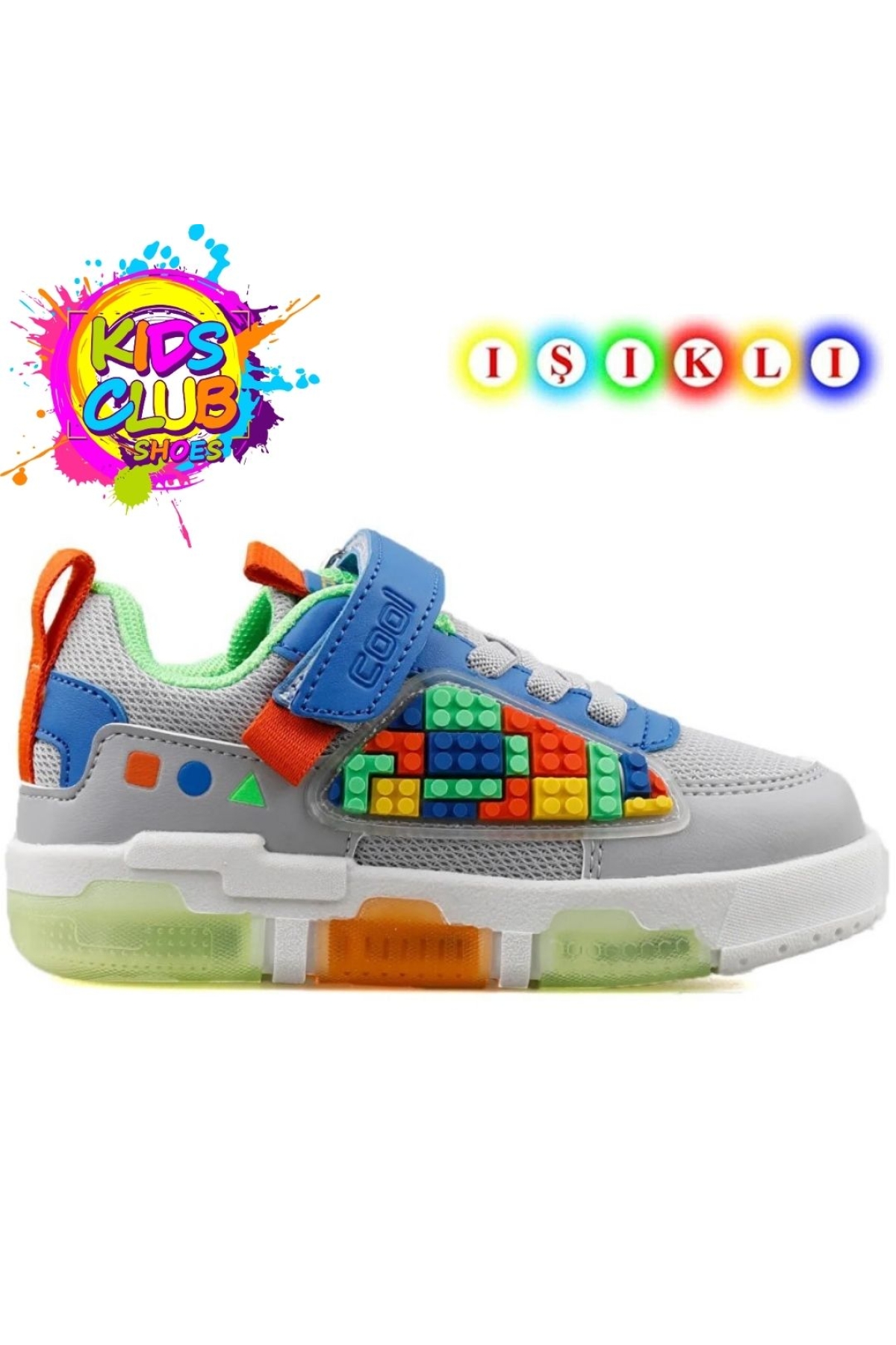 Legos Işıklı Ortopedik Taban Unisex Çocuk Spor Ayakkabı - Görsel 3