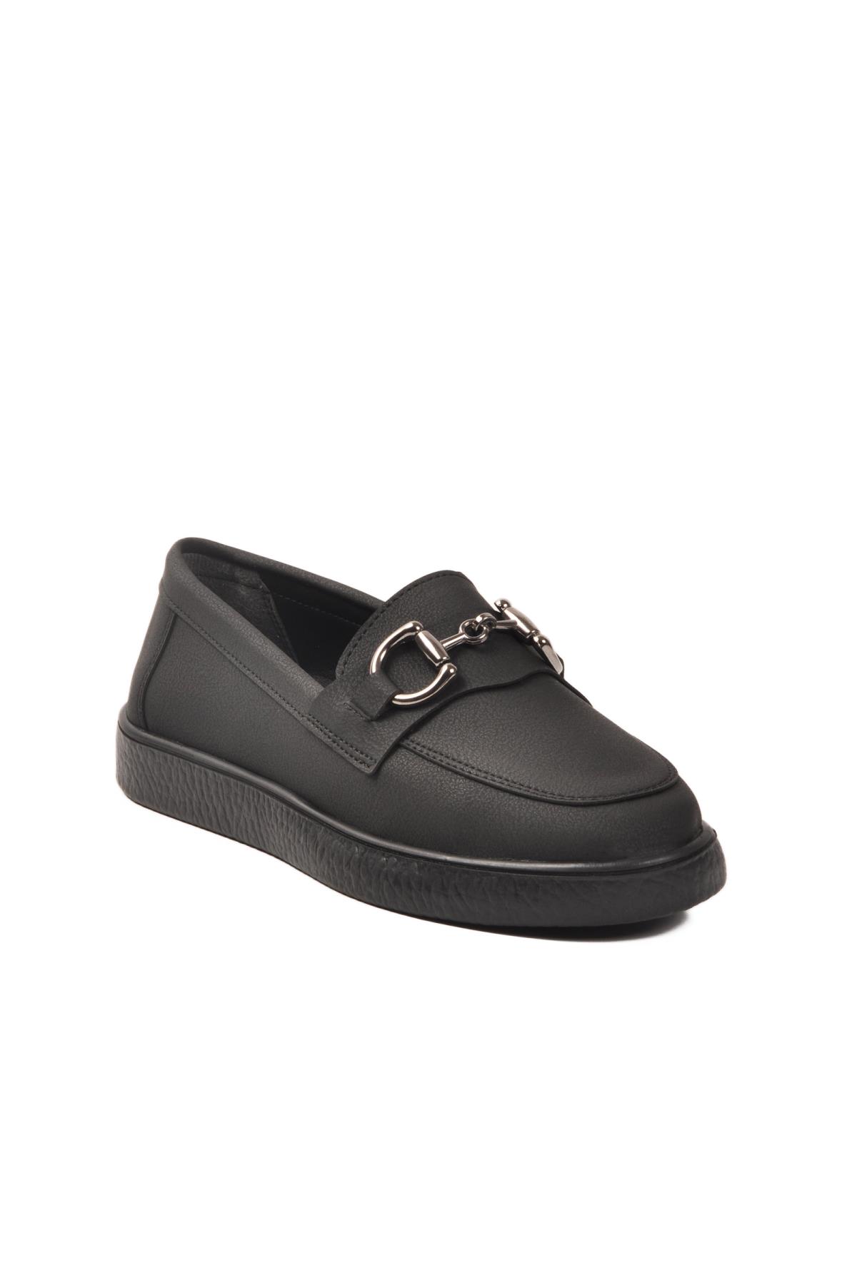 B-02 Z Siyah Tokalı Hafif Esnek Kadın Babet - Görsel 5