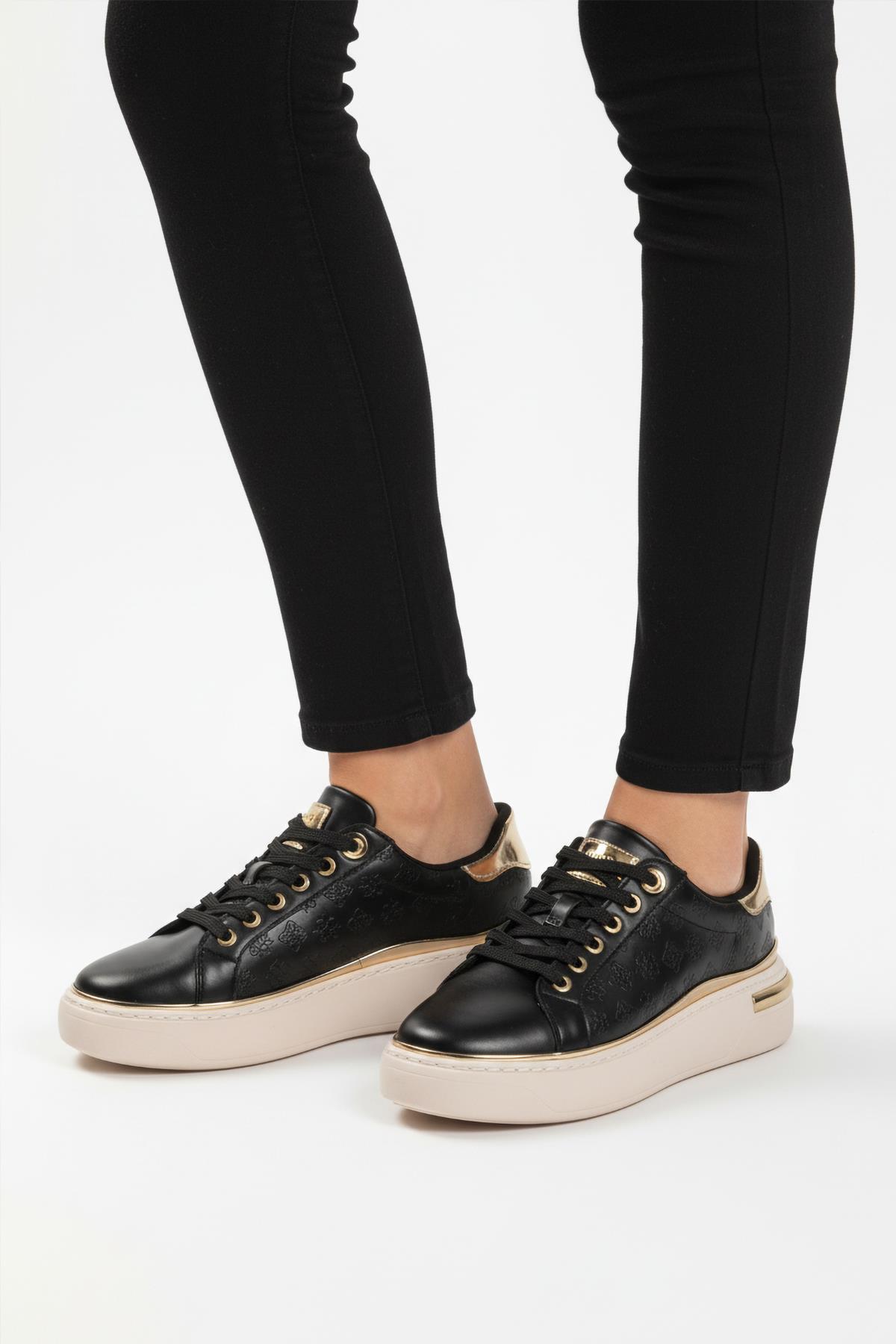 Lady 028 Z Desenli Siyah Kadın Sneaker - Görsel 4