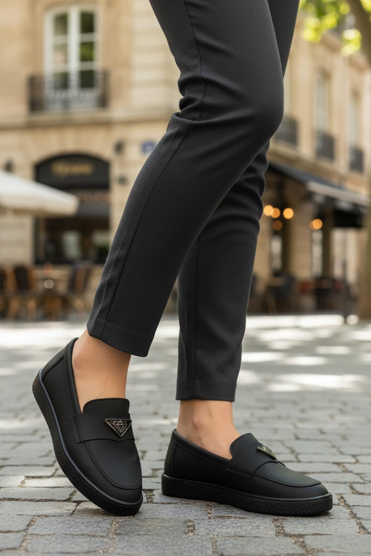 B-01 Z Siyah Hafif Esnek Kadın Babet - Görsel 2