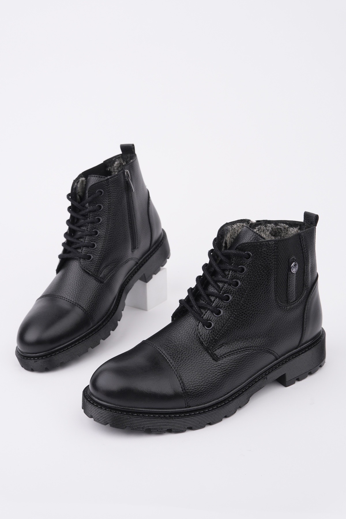 RAFA Fermuarlı Bağcıklı Kürklü Erkek Bot - Görsel 2