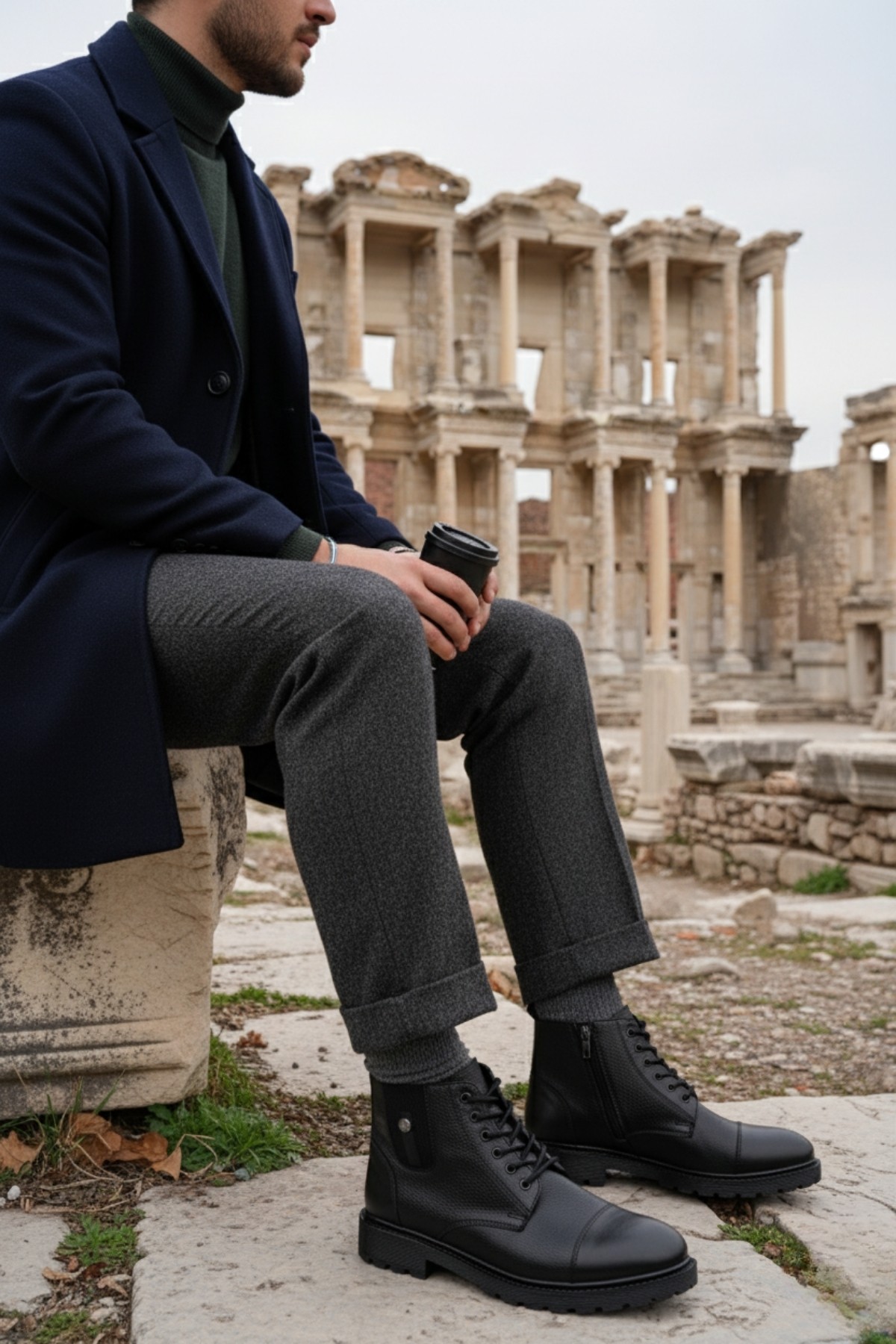 RAFA Fermuarlı Bağcıklı Kürklü Erkek Bot - Görsel 8