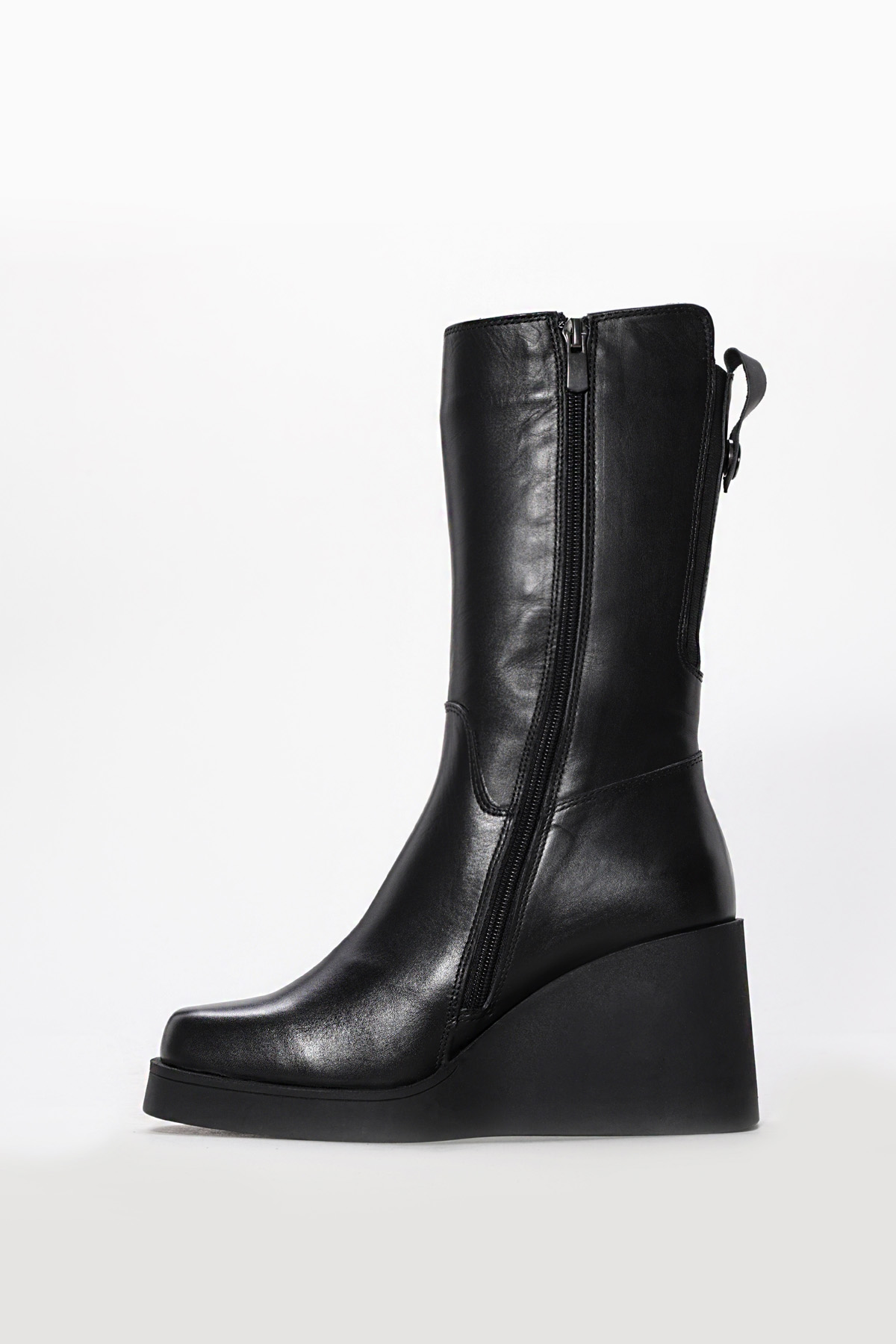 Hakiki Deri Kadın Dolgu Topuk Çizme 124SZA2501 - Görsel 4