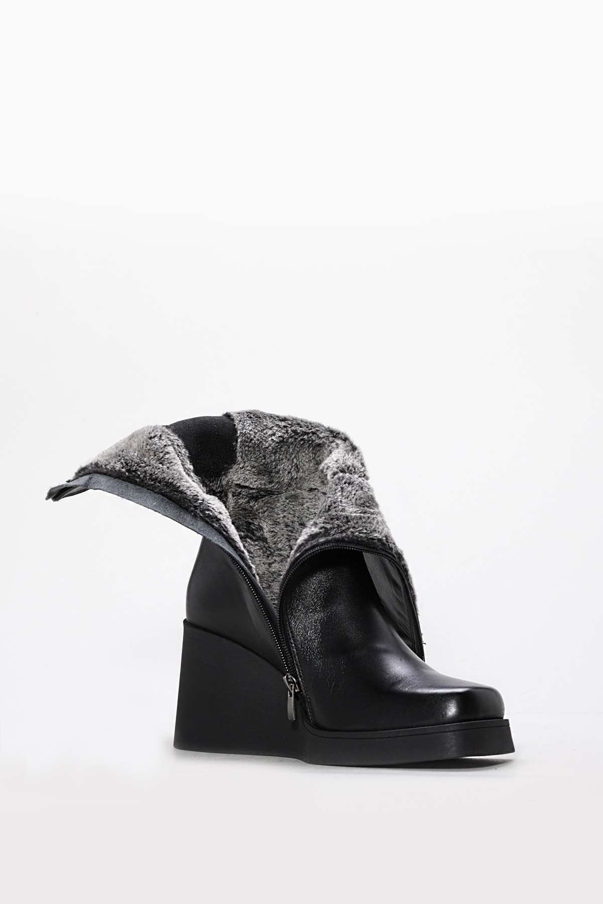 Hakiki Deri Kadın Dolgu Topuk Çizme 124SZA2501 - Görsel 5