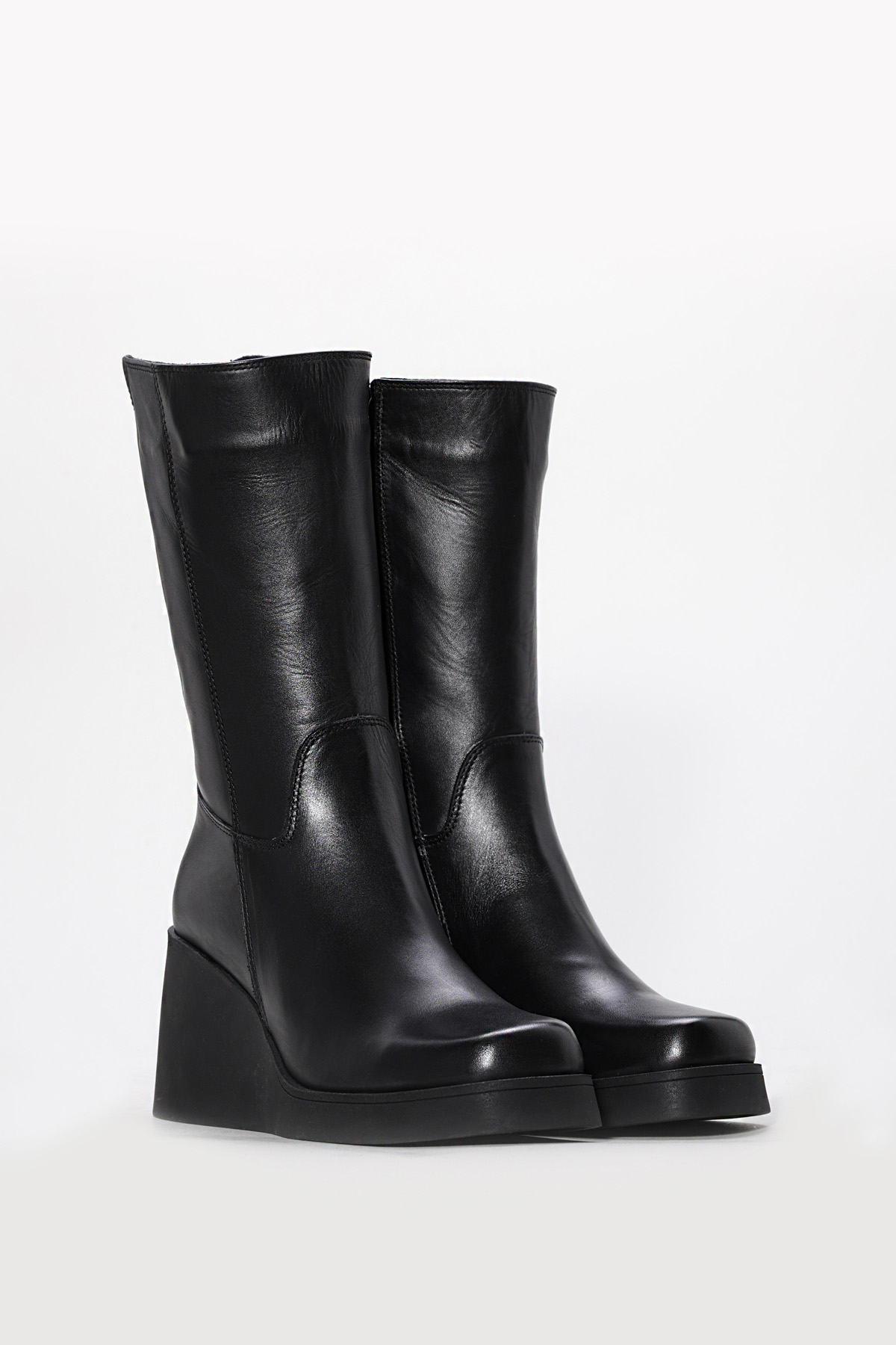 Hakiki Deri Kadın Dolgu Topuk Çizme 124SZA2501 - Görsel 6