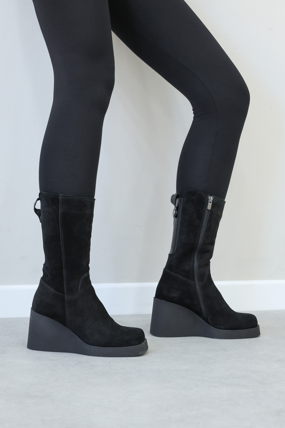 Hakiki Deri Kadın Dolgu Topuk Çizme 124SZA2501 - Görsel 8