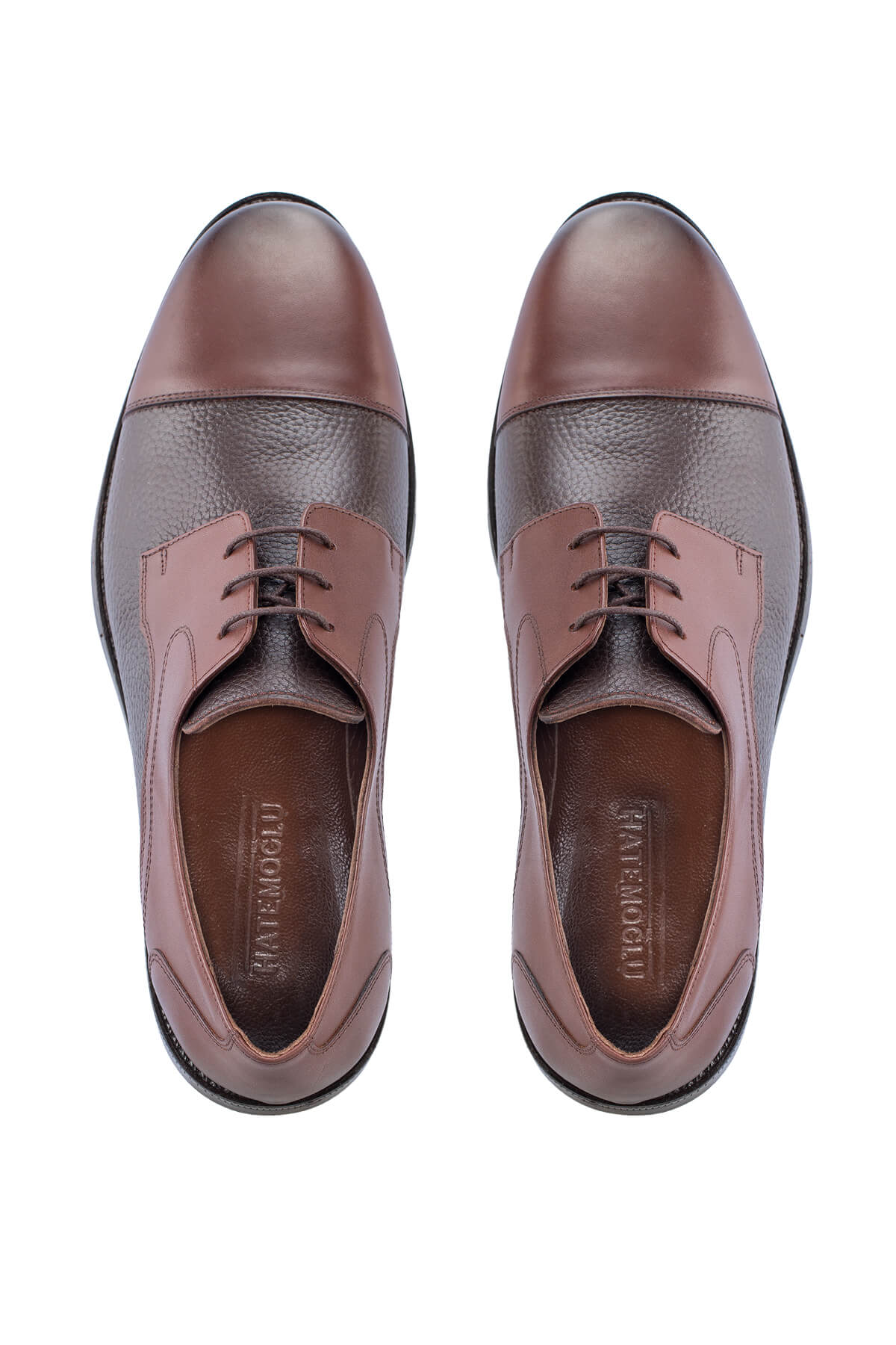 Kahverengi Klasik 100% Hakiki Deri Bağcıklı Ayakkabı - Görsel 3