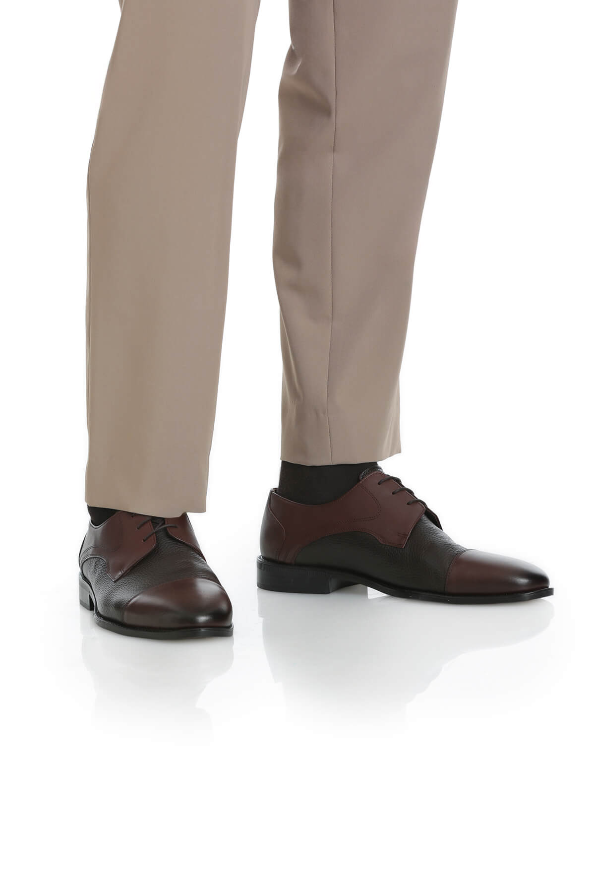 Kahverengi Klasik 100% Hakiki Deri Bağcıklı Ayakkabı - Görsel 7