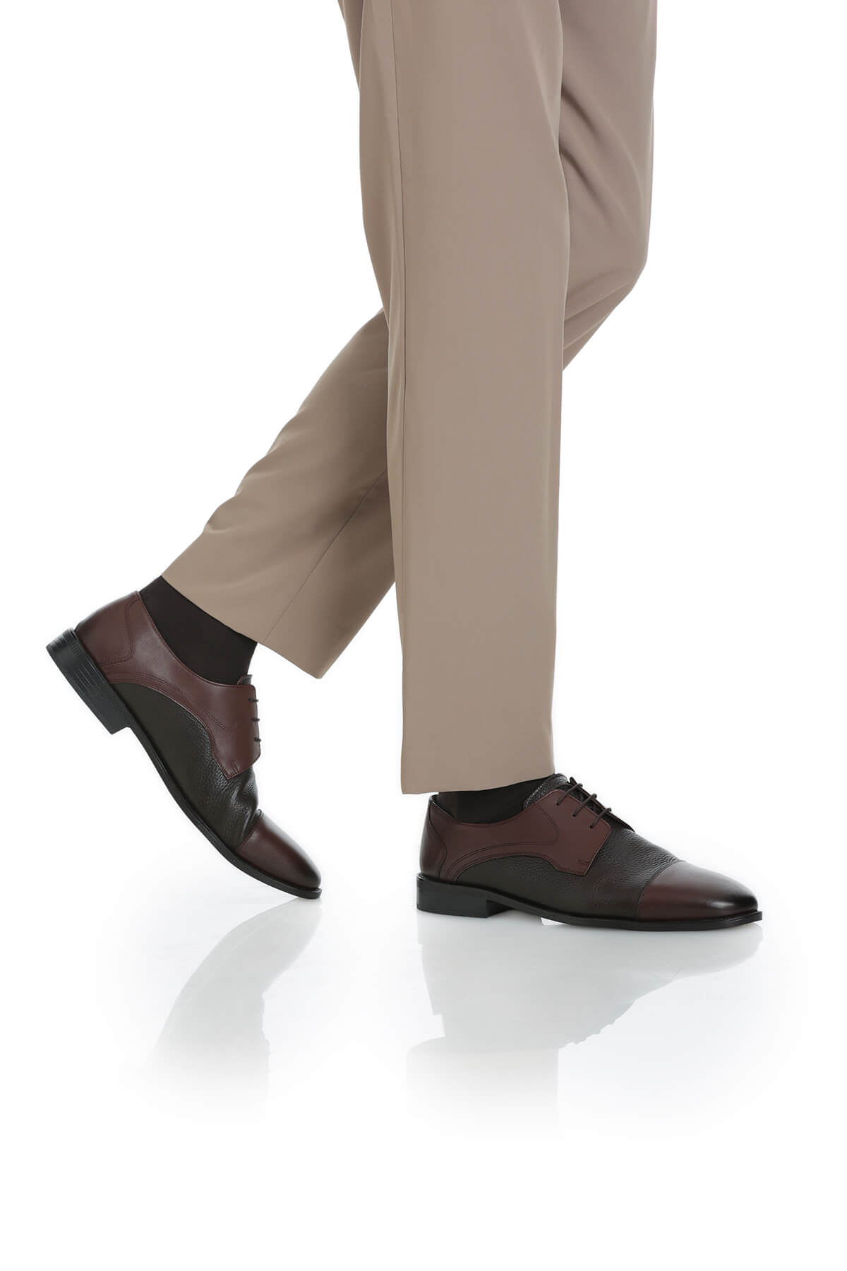 Kahverengi Klasik 100% Hakiki Deri Bağcıklı Ayakkabı - Görsel 8