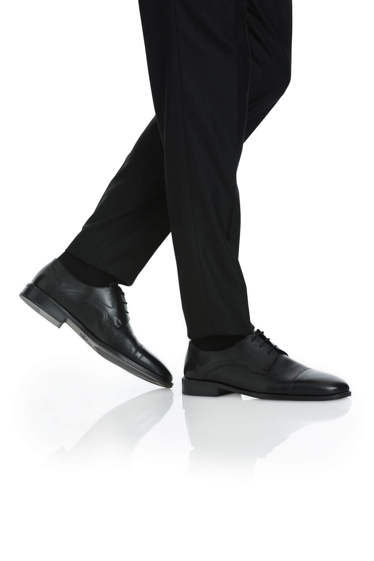 Siyah Klasik 100% Hakiki Deri Bağcıklı Ayakkabı - Görsel 9