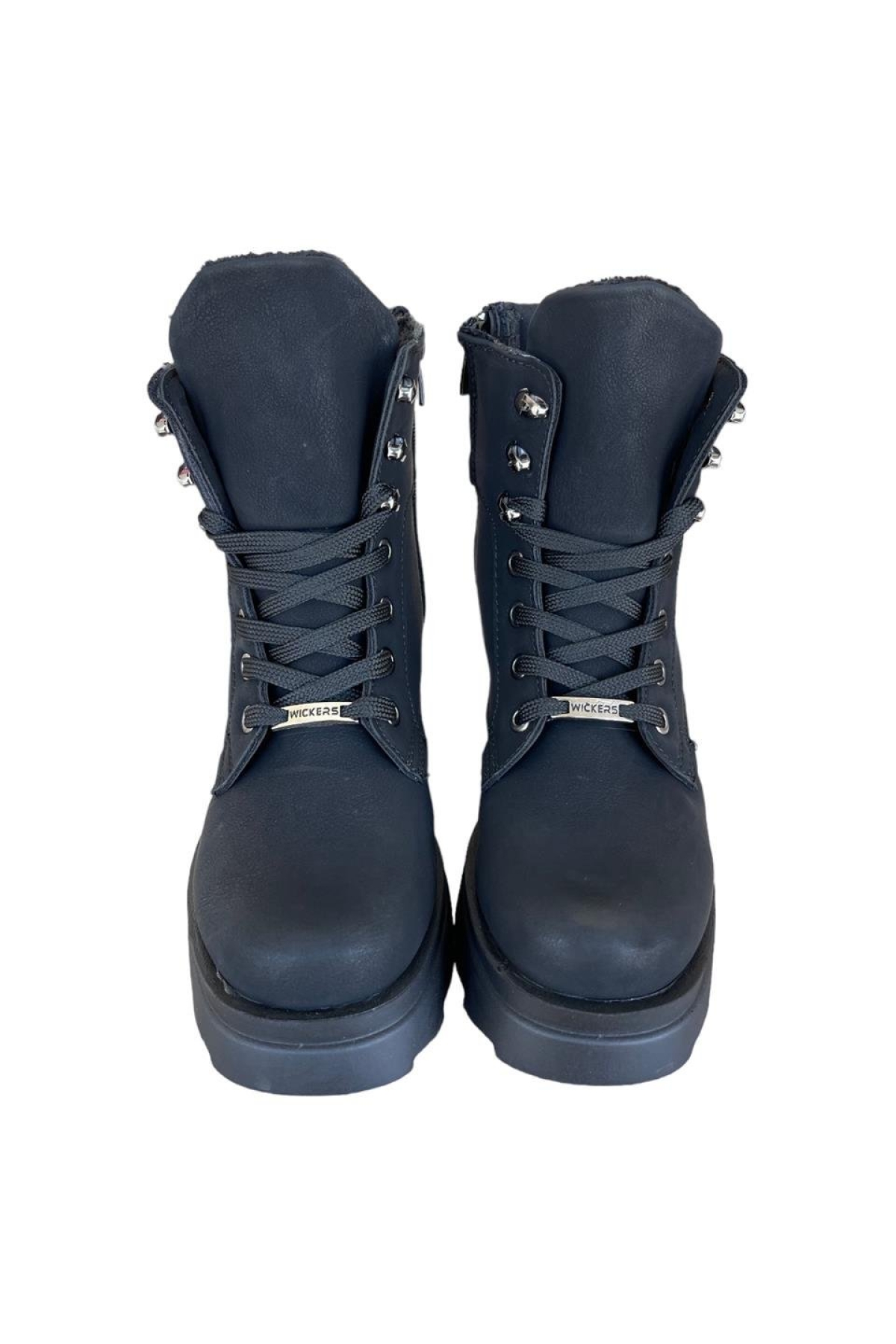 Nubuk Bağcıklı Fermuarlı Kalın Taban Kadın Bot SİYAH - Görsel 5