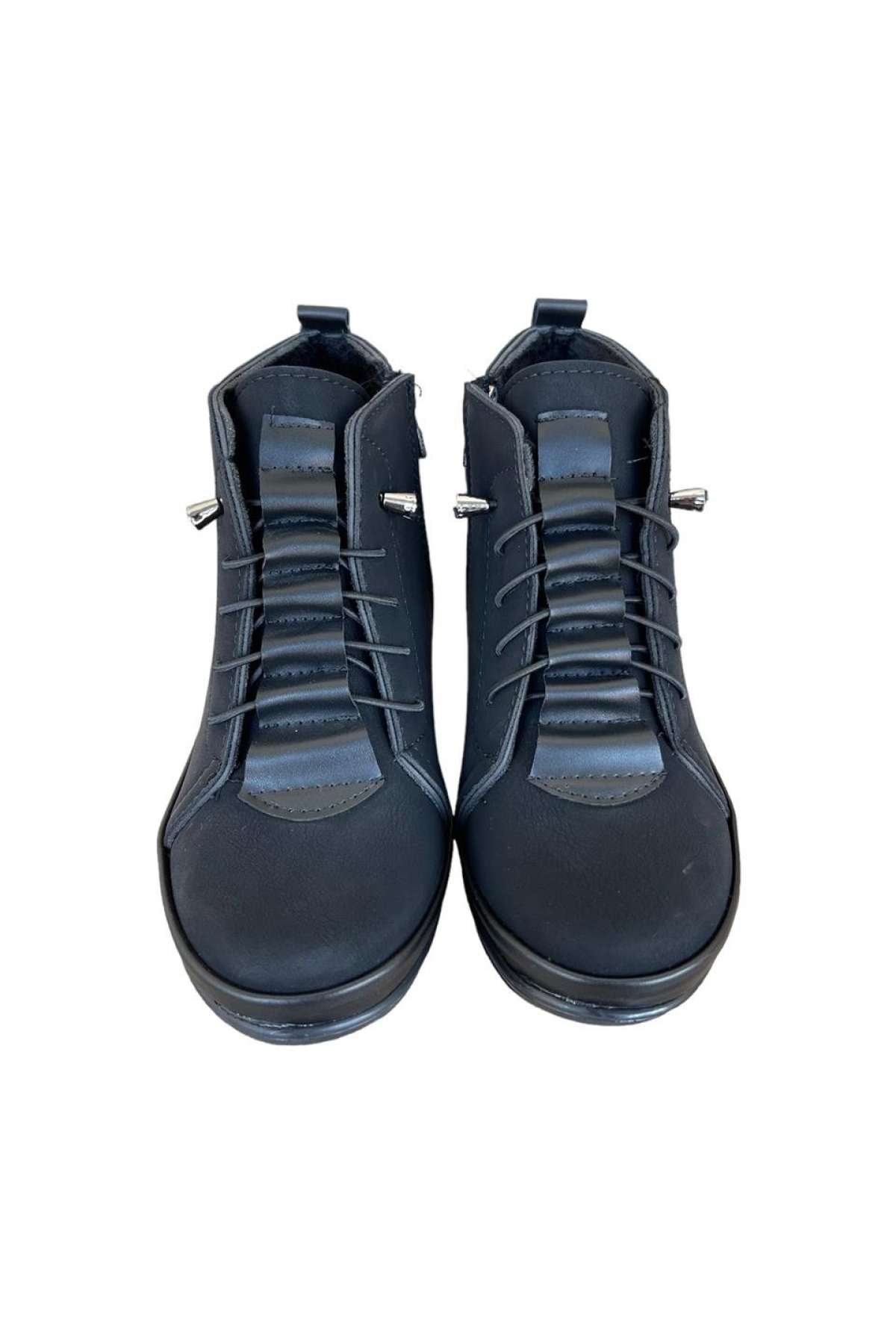 Fermuarlı Akıllı Bağcıklı Kadın Bot SİYAH - Görsel 5