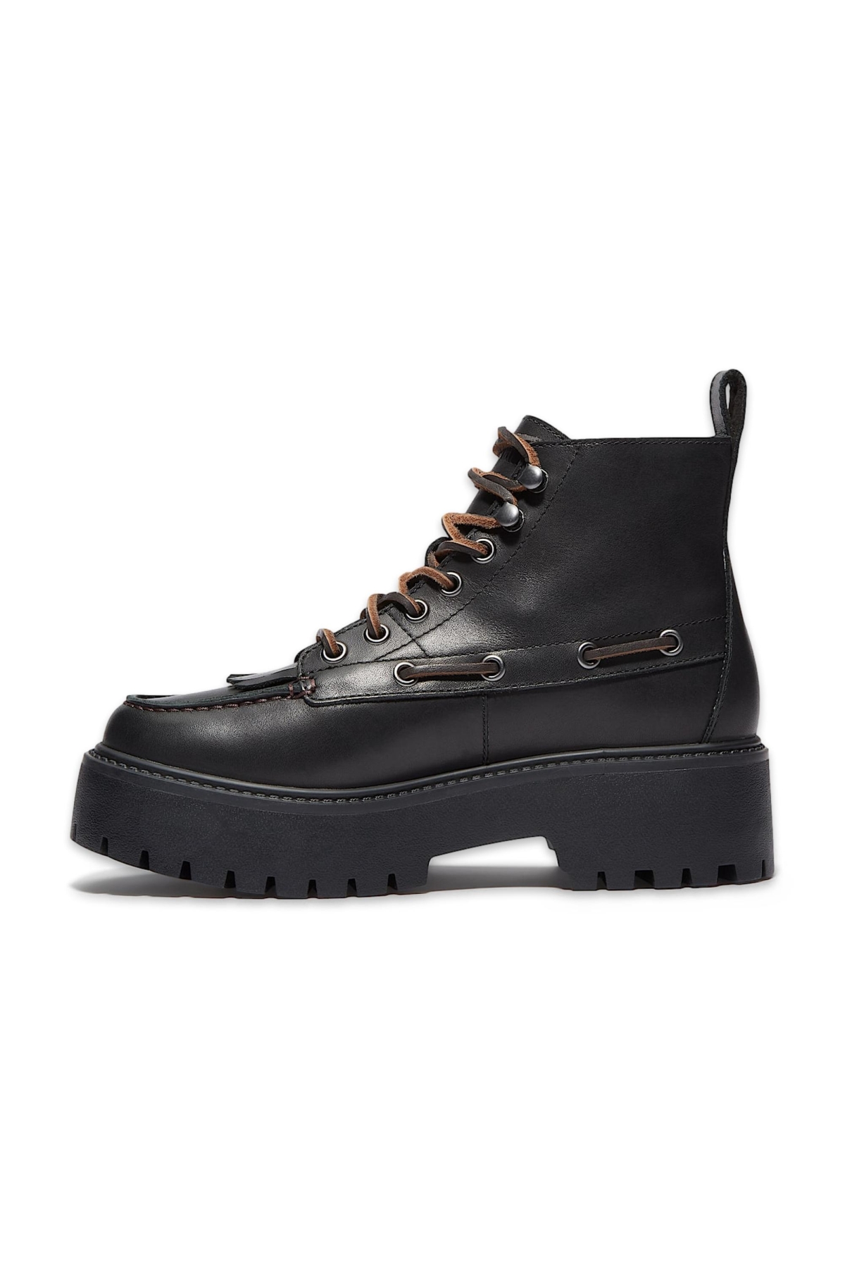 Tb0A27Yz Stone Street Mid Lace Up Boot Siyah Kadın Bot - Görsel 4